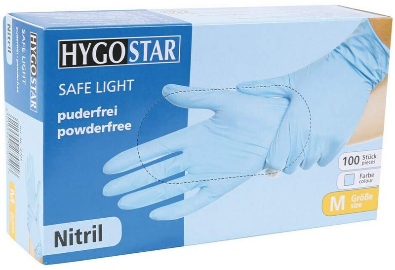 Nitrilhandschuhe Safe Light M hellblau, Puderfrei