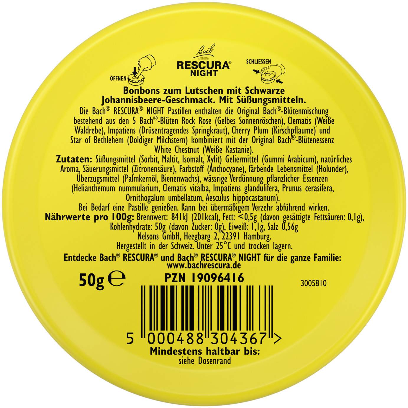 Bach Original Rescura Night 50 g Pastillen