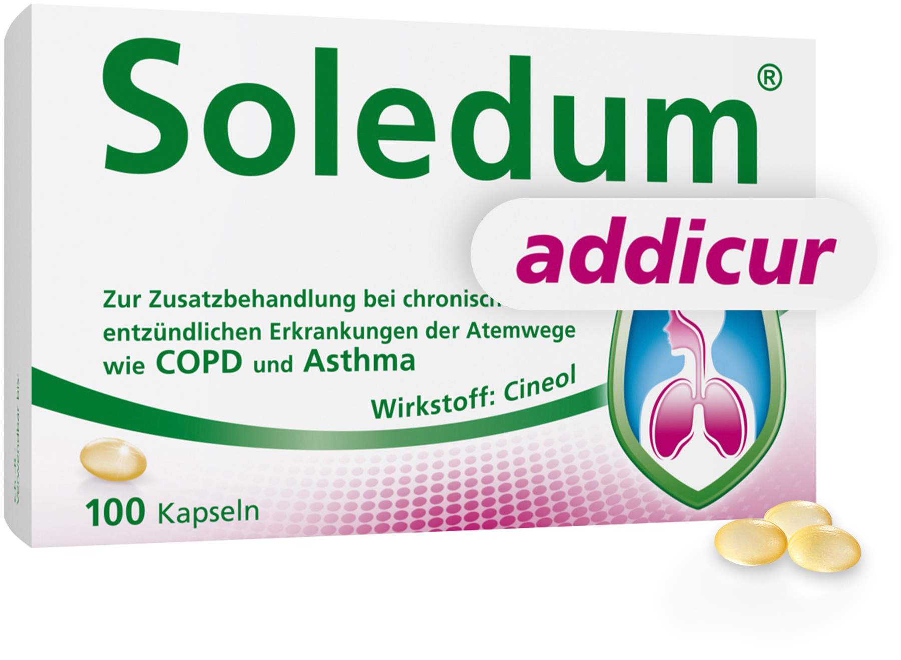 Soledum addicur 200 mg 100 magensaftresistente Weichkapseln