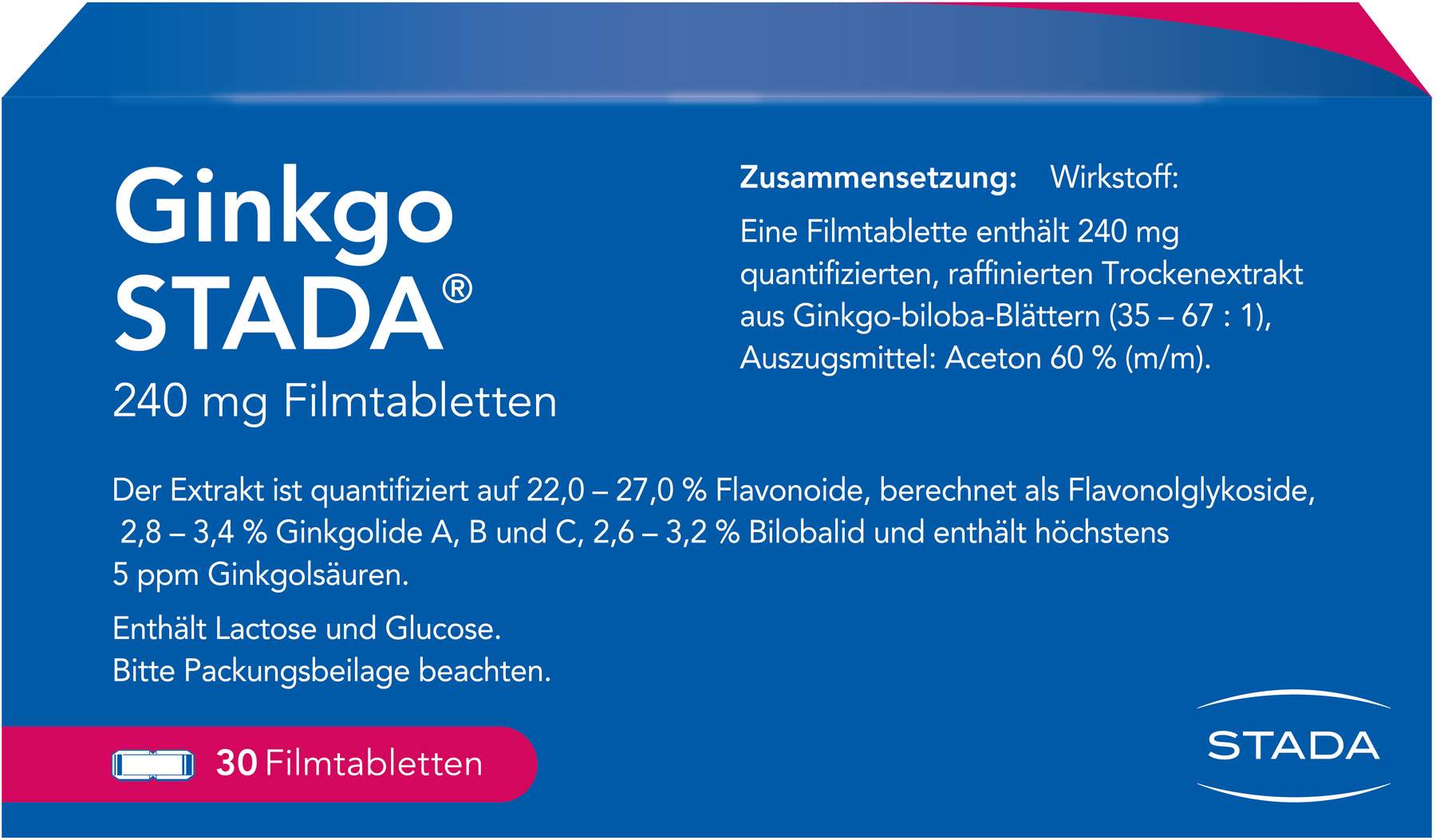Ginkgo Stada 240 mg 30 Filmtabletten