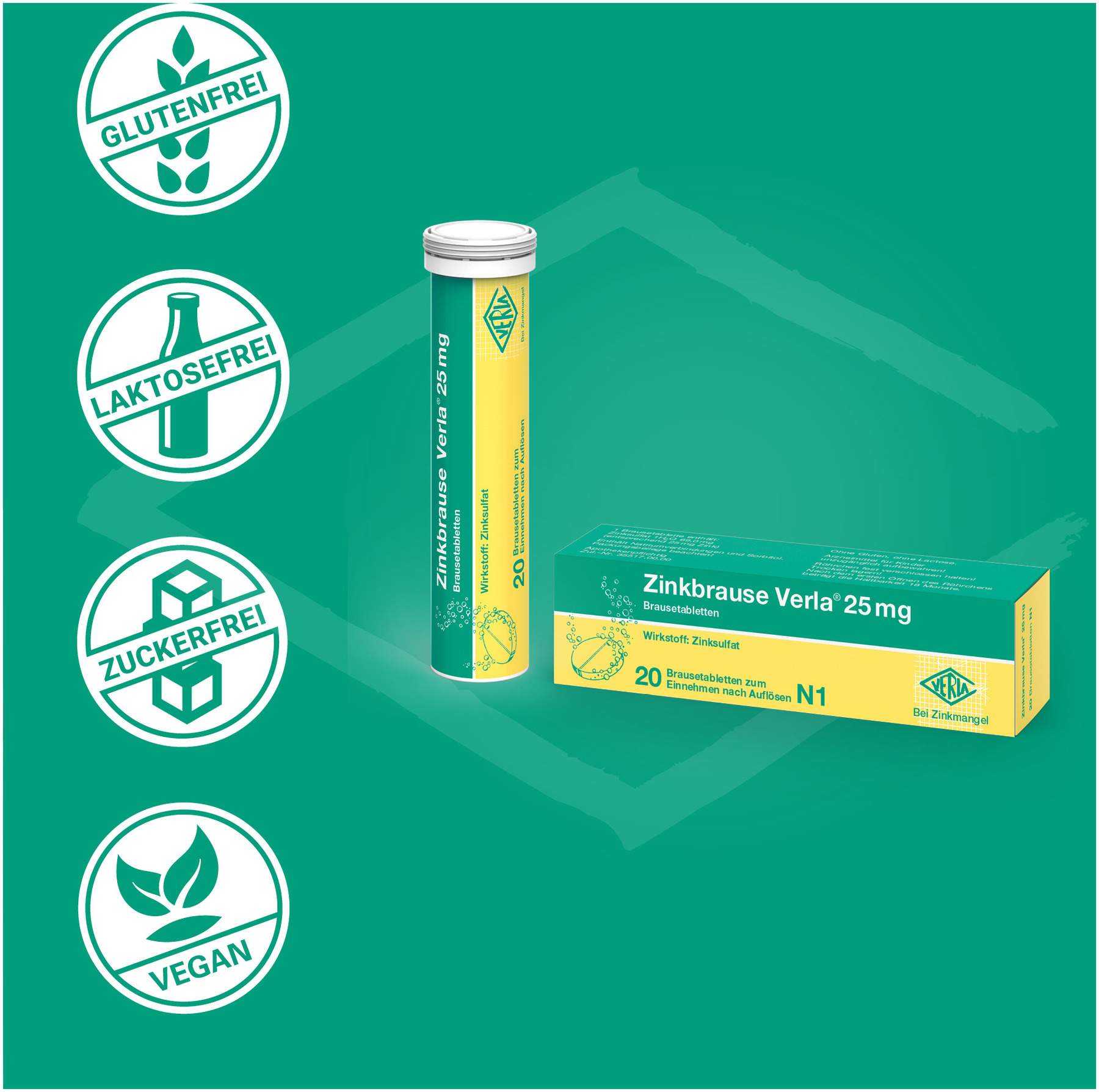 Zinkbrause Verla 25 mg 100 Brausetabletten