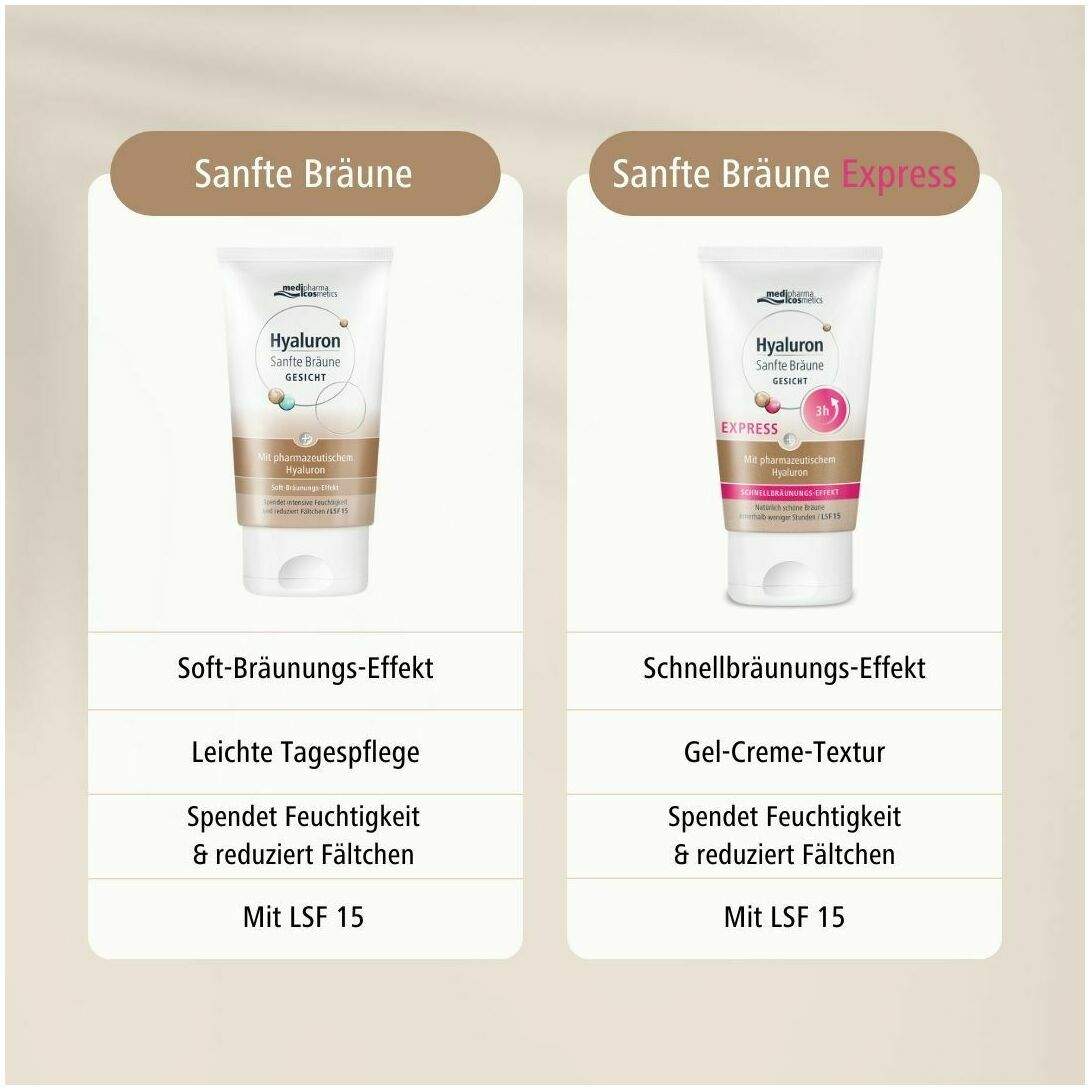 medipharma cosmetics Hyaluron Sanfte Bräune Gesichtspflege Creme 50 ml