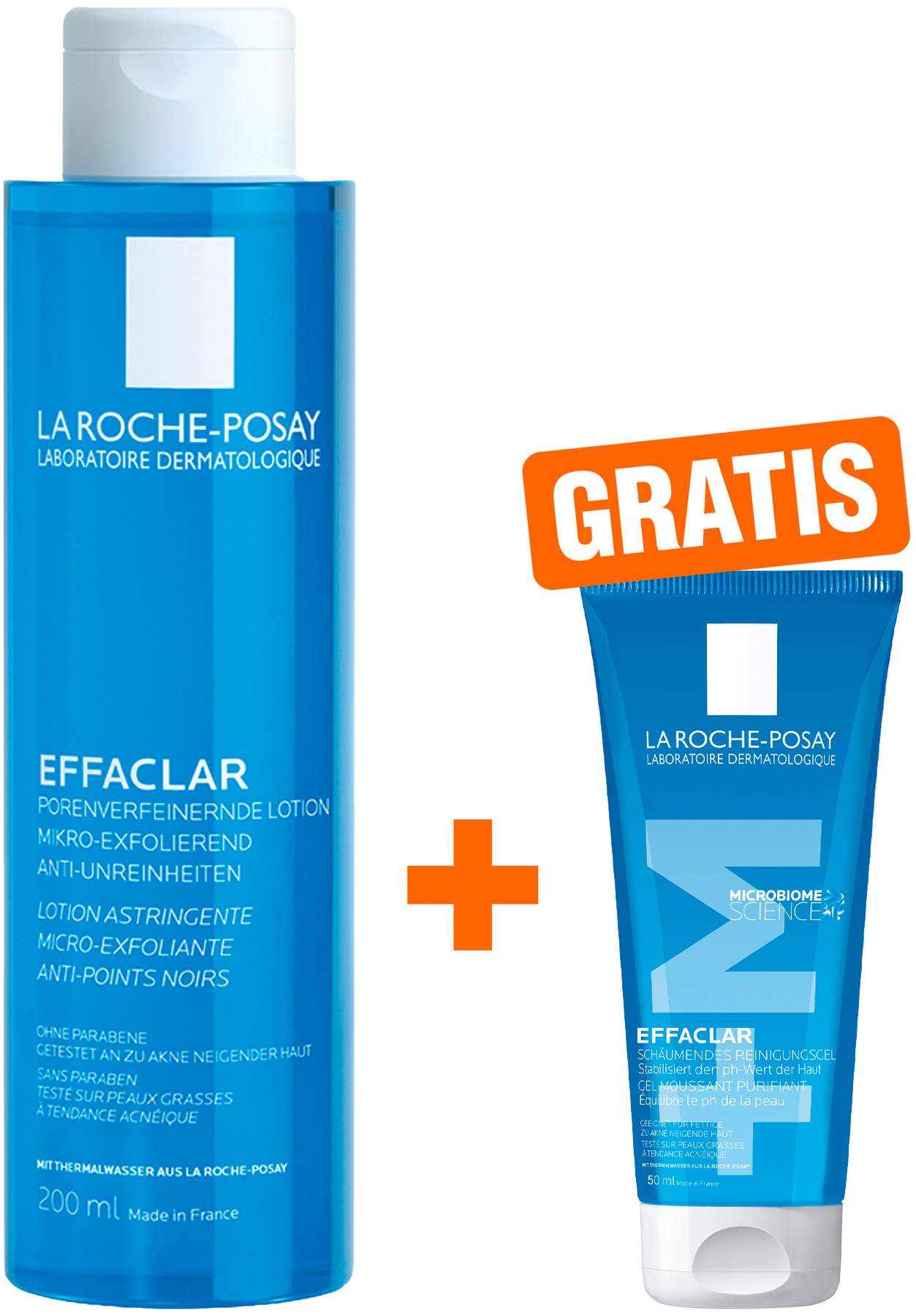 La Roche Posay Effaclar Porenverfeinernde Lotion 200 ml + gratis La Roche Posay Effaclar Gel 50 ml Mini