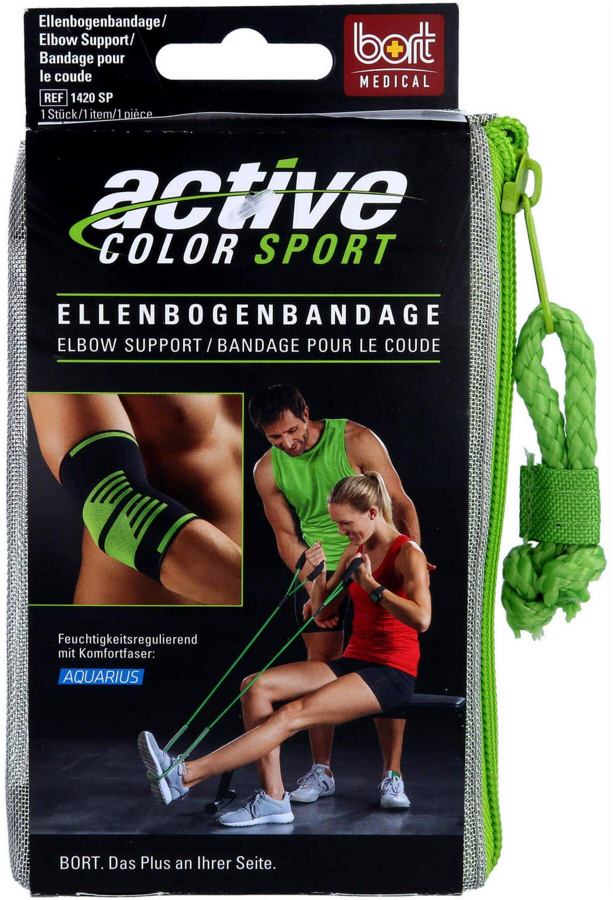 Bort Activecolor Sport Ellenbogenband.S Schwarz Grün 1 Stück