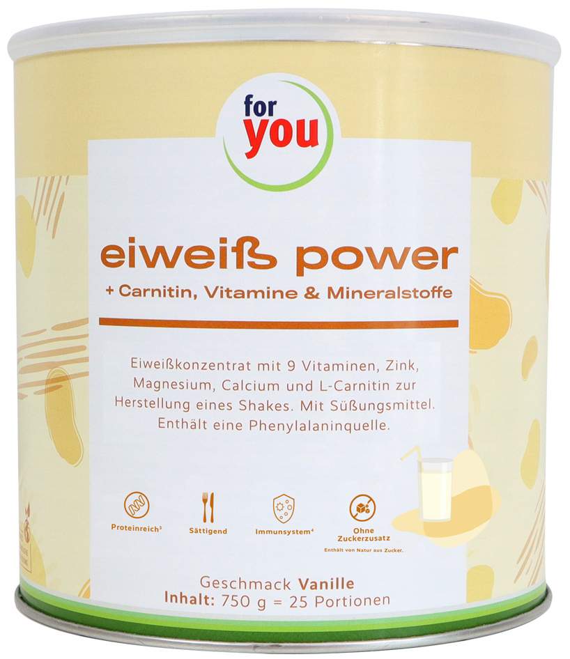 For You Eiweiß Power Vanille 750 G Pulver
