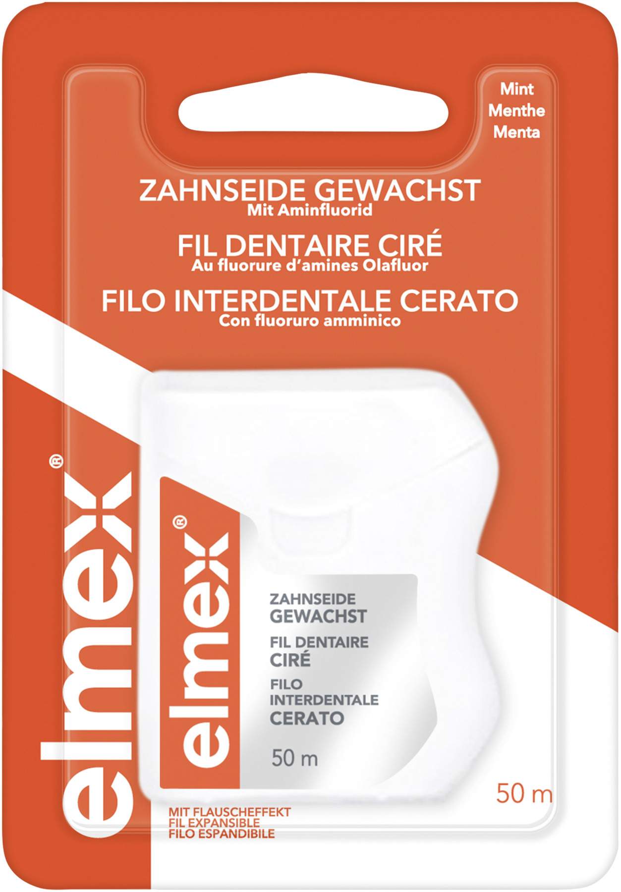 Elmex 50 m Zahnseide gewachst mit Aminfluorid
