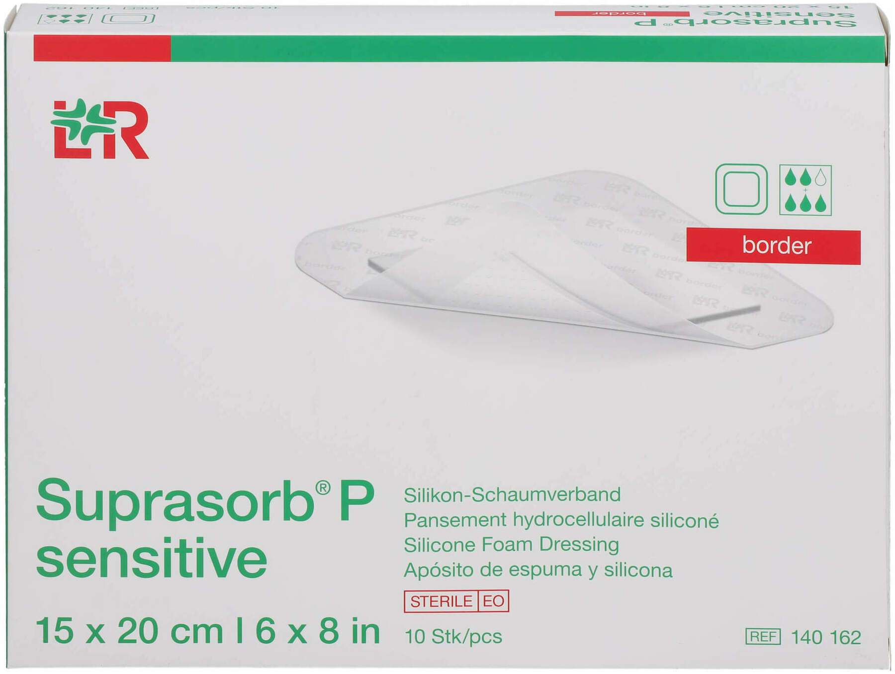 Suprasorb P Sensitive Pu-Schaumv.Border 15 X 20 cm 10 Stk