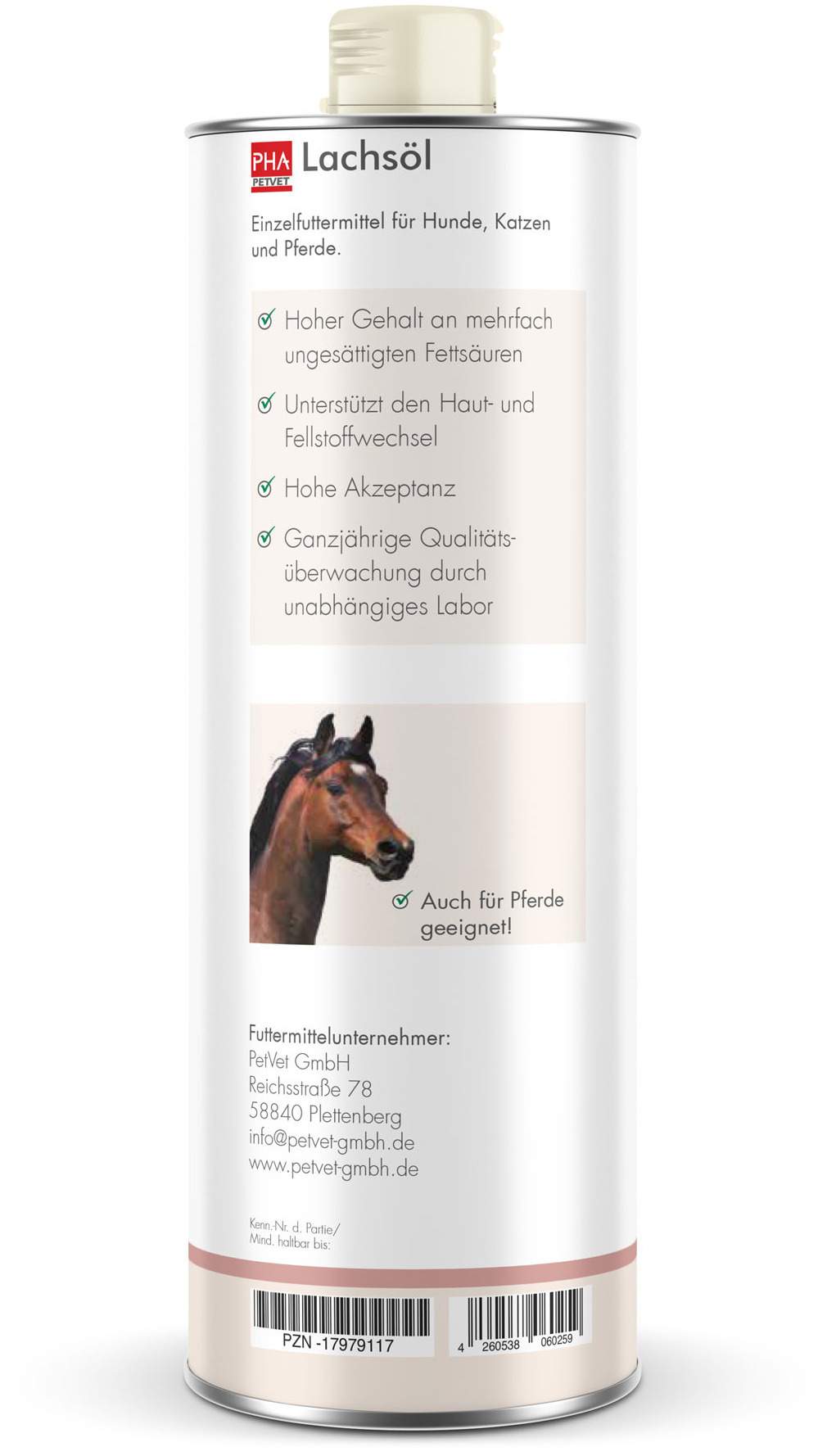 Pha Lachsöl Für Hunde, Katzen und Pferde 1000 ml