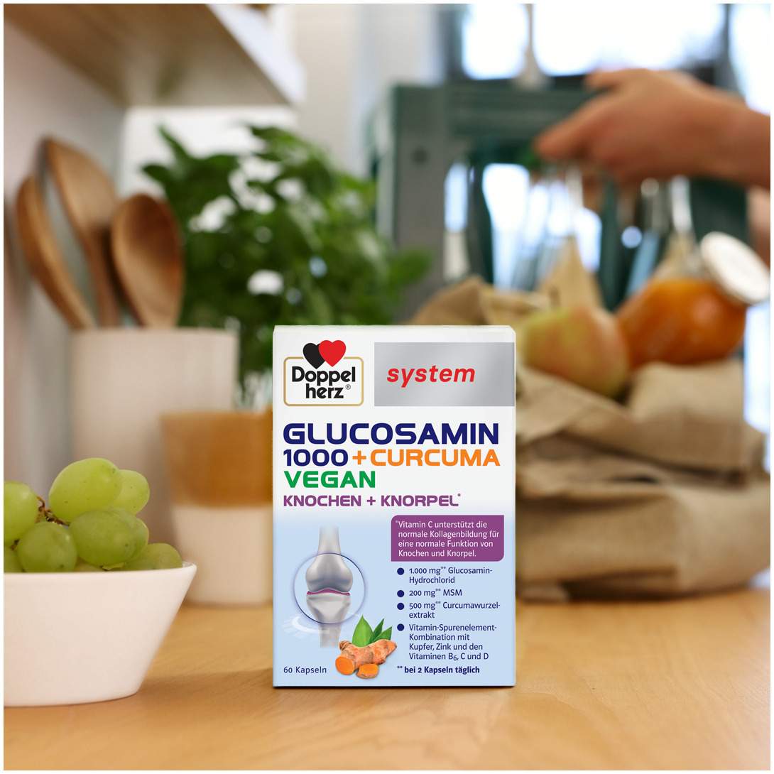 Doppelherz System Glucosamin 1000 + Curcuma Vegan 60 Kapseln