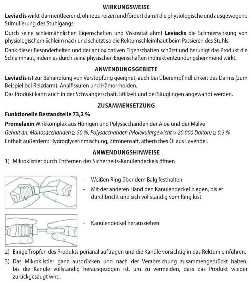 Leviaclis Erwachsene Klistiere bei Verstopfung 60 G