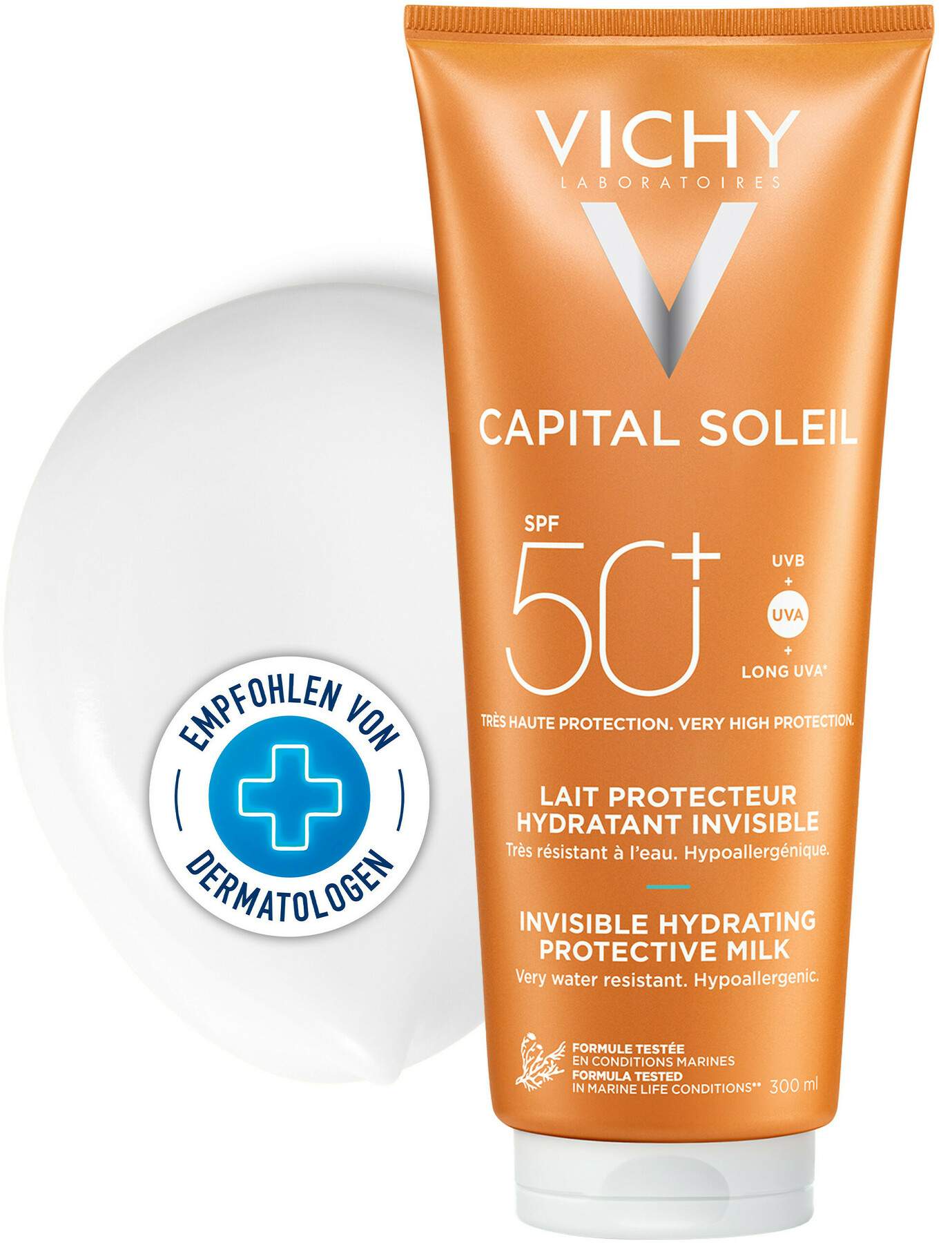 Vichy Capital Soleil 300 ml Sonnenmilch für die ganze Familie LSF 50+