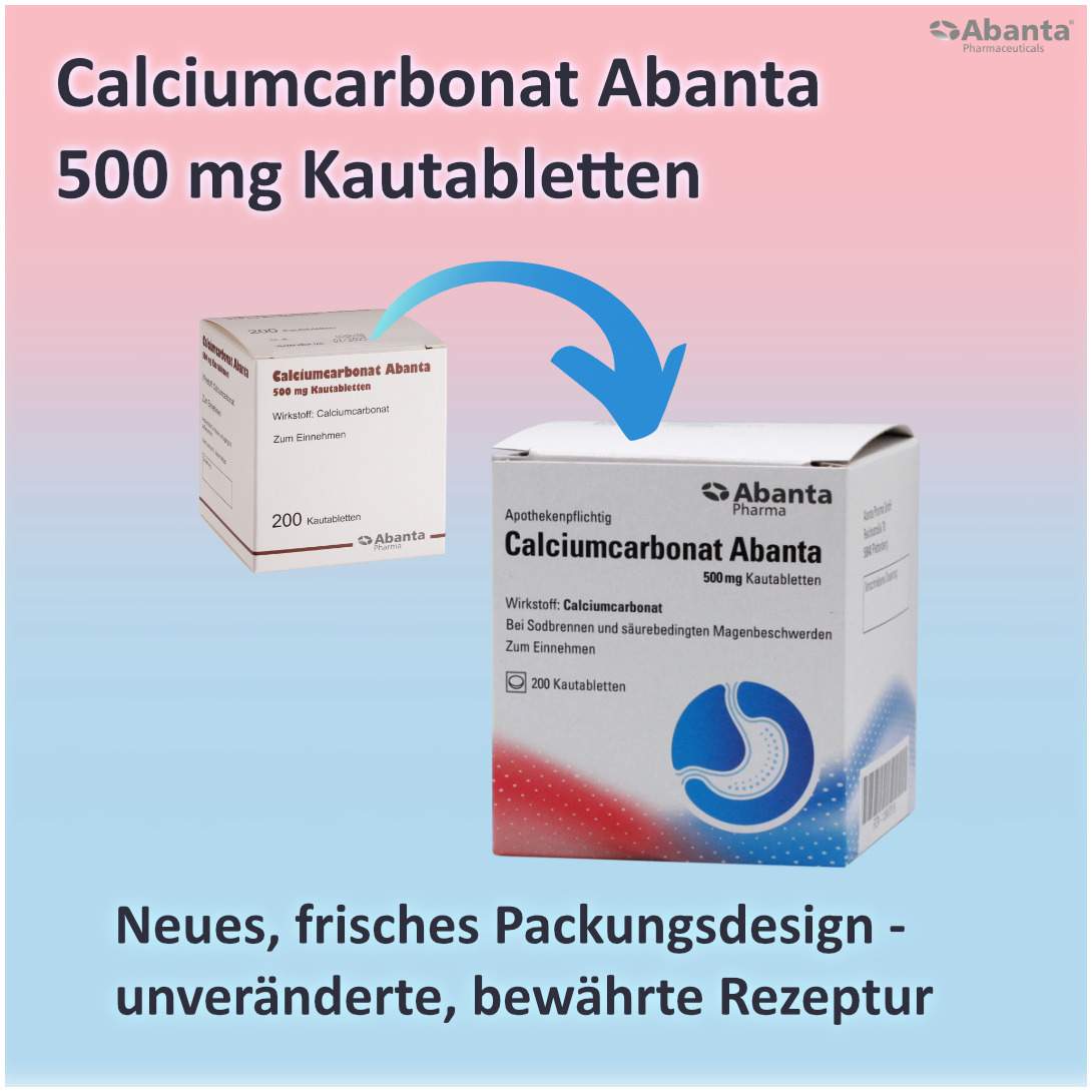Calciumcarbonat Abanta 500 mg  200 Kautabletten