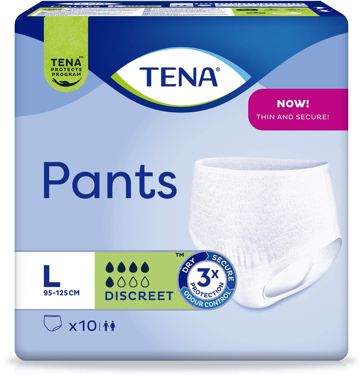 Tena Pants Discreet Inkontinenz Slip Größe L 95-125cm 10 Stück