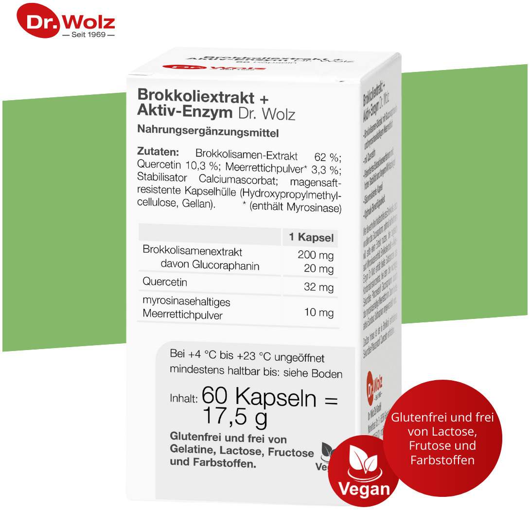 Brokkoli Extrakt + Aktiv-Enzym Dr. Wolz 60 Msr. Kapseln