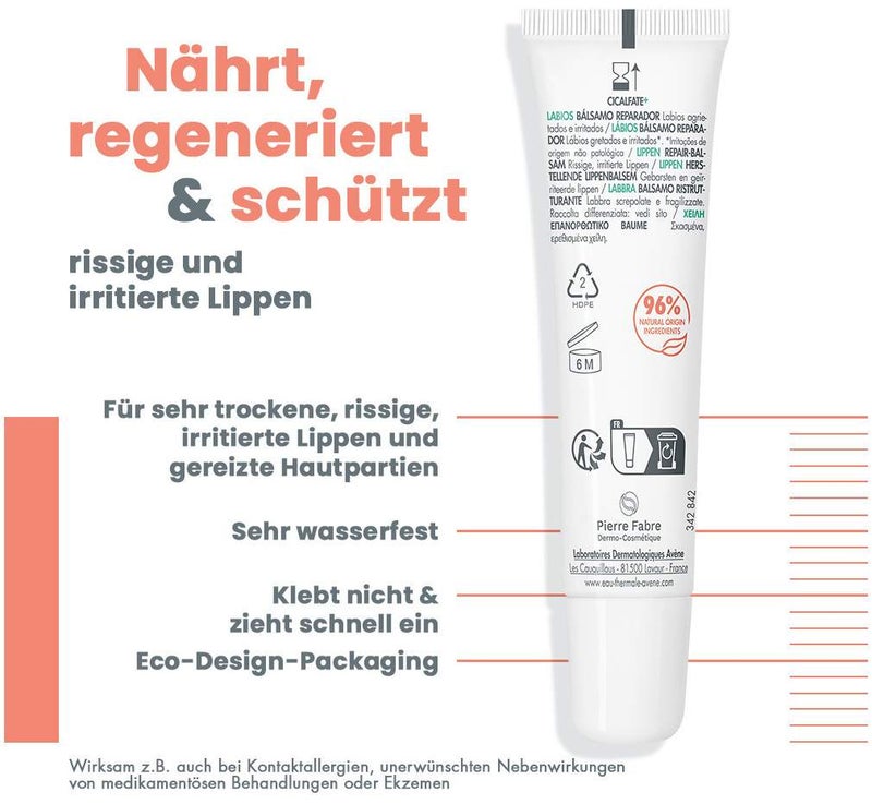 Avene Cicalfate+ Repair-Creme 100 ml + Avene Cicalfate+ Lippen Repair-Balsam 12 ml