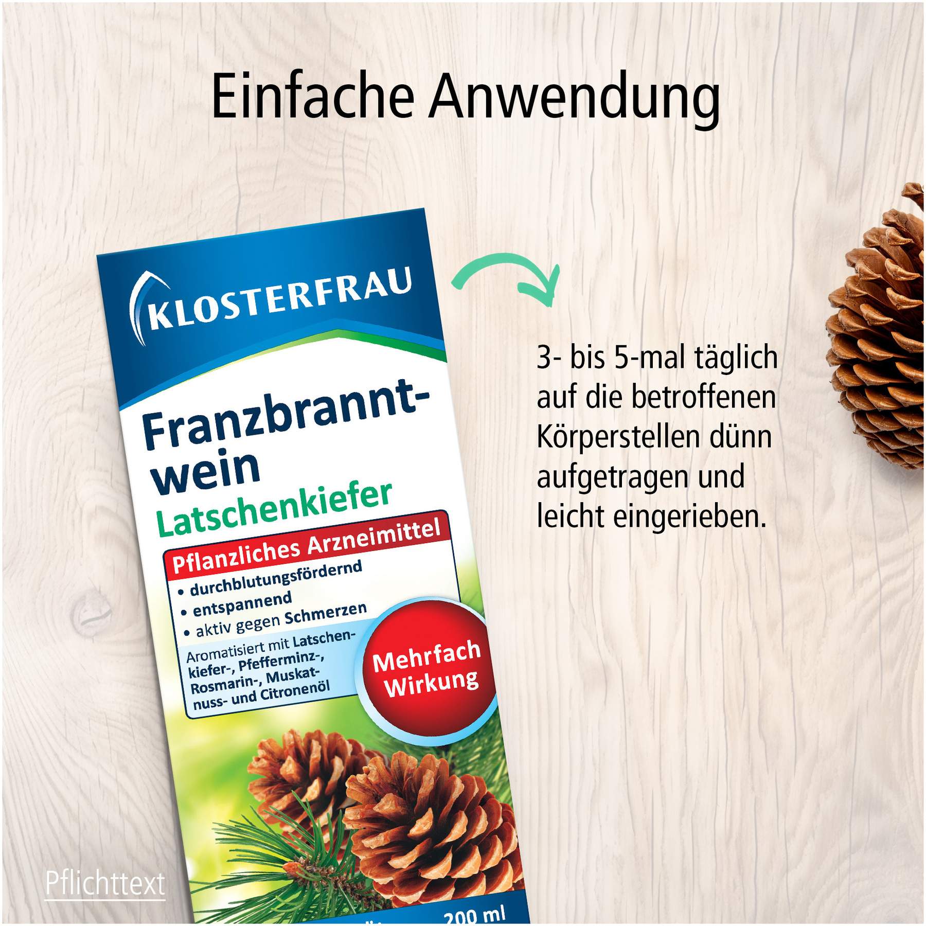 Klosterfrau Franzbranntwein Latschenkiefer Dosierflasche 200 ml