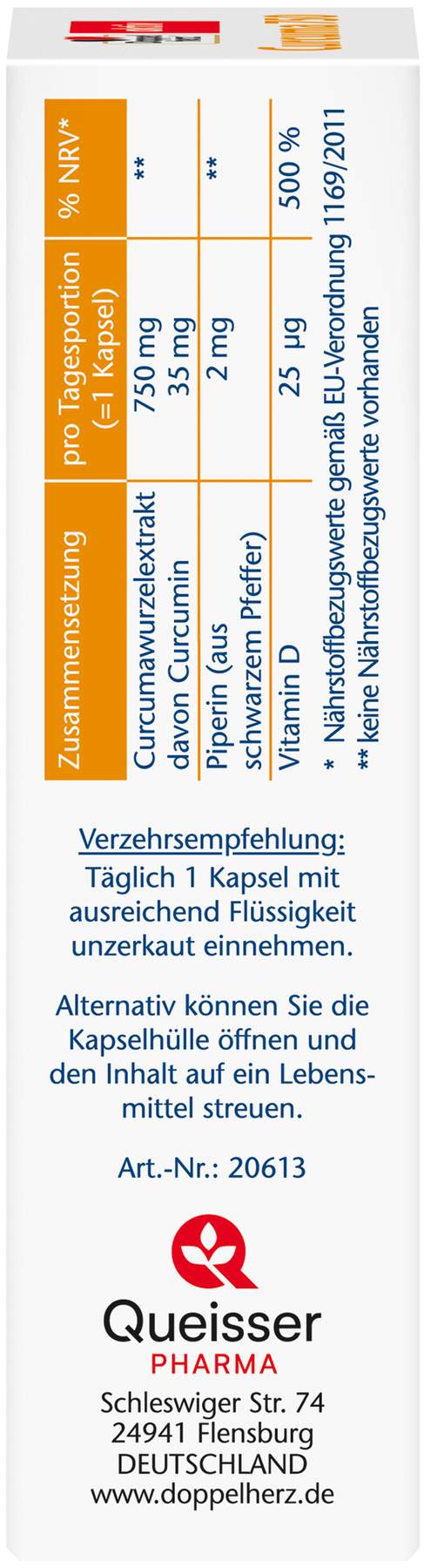 Doppelherz Aktiv Curcuma 750 30 Kapseln