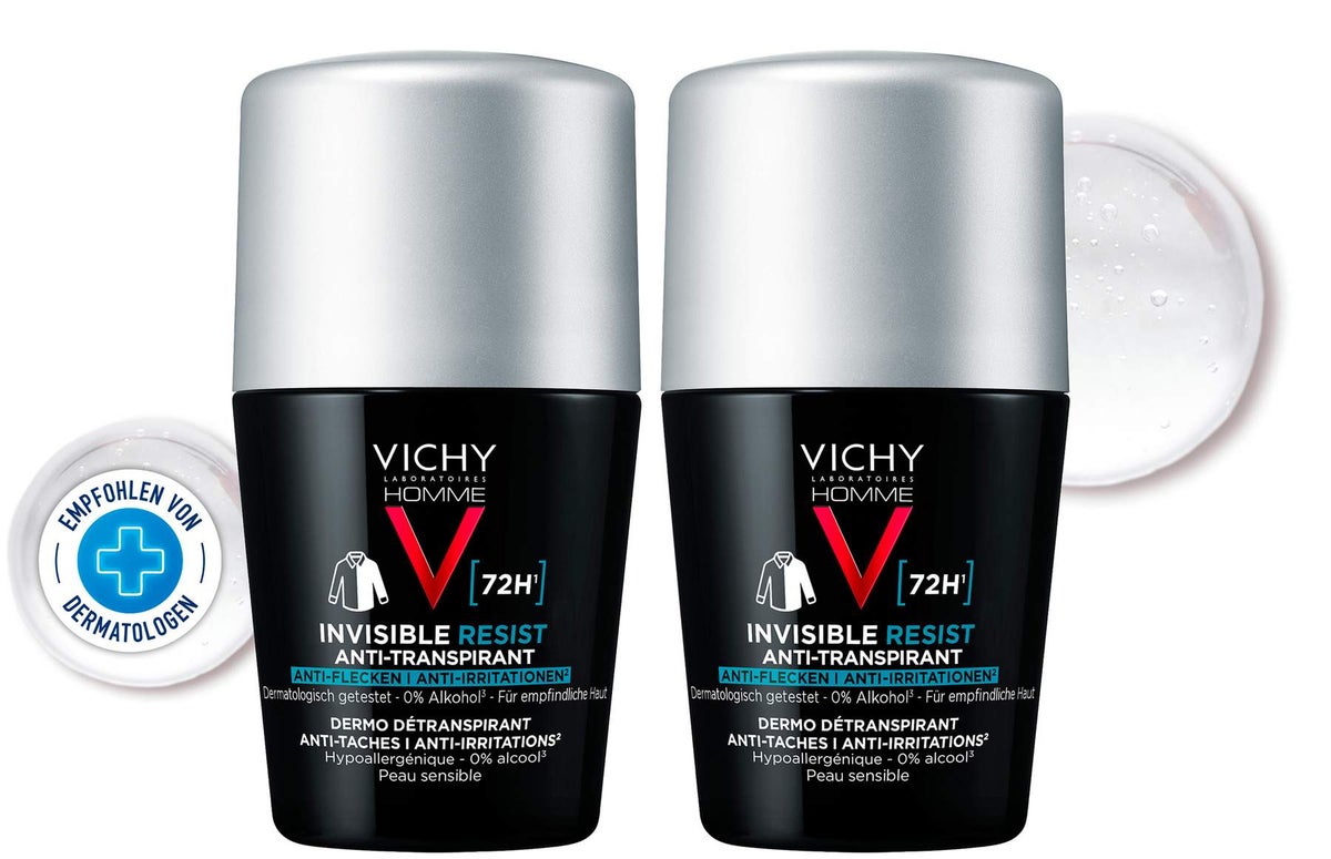 Vichy Homme Deo Roll-on 72h Anti-Flecken 2 x 50 ml