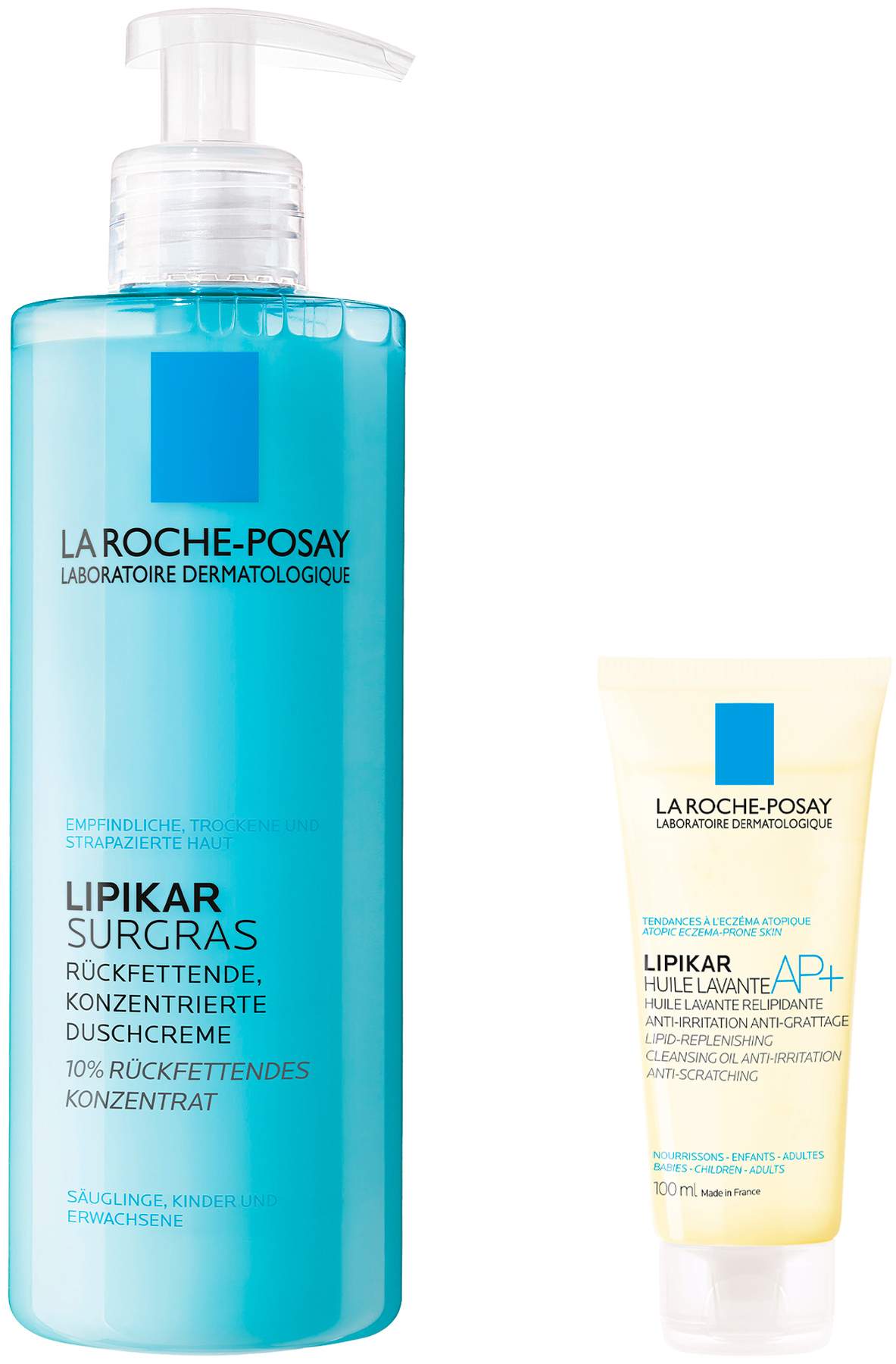 La Roche Posay Lipikar Surgras Duschcreme 400 ml Duschgel + gratis Roche Posay Lipikar Dusch- und Badeöl AP+ 100 ml