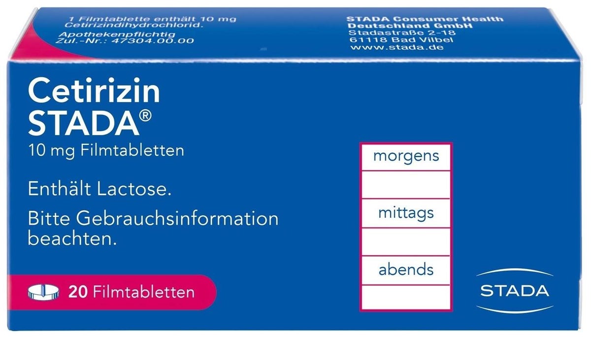 Cetirizin Stada 10 mg 20 Filmtabletten