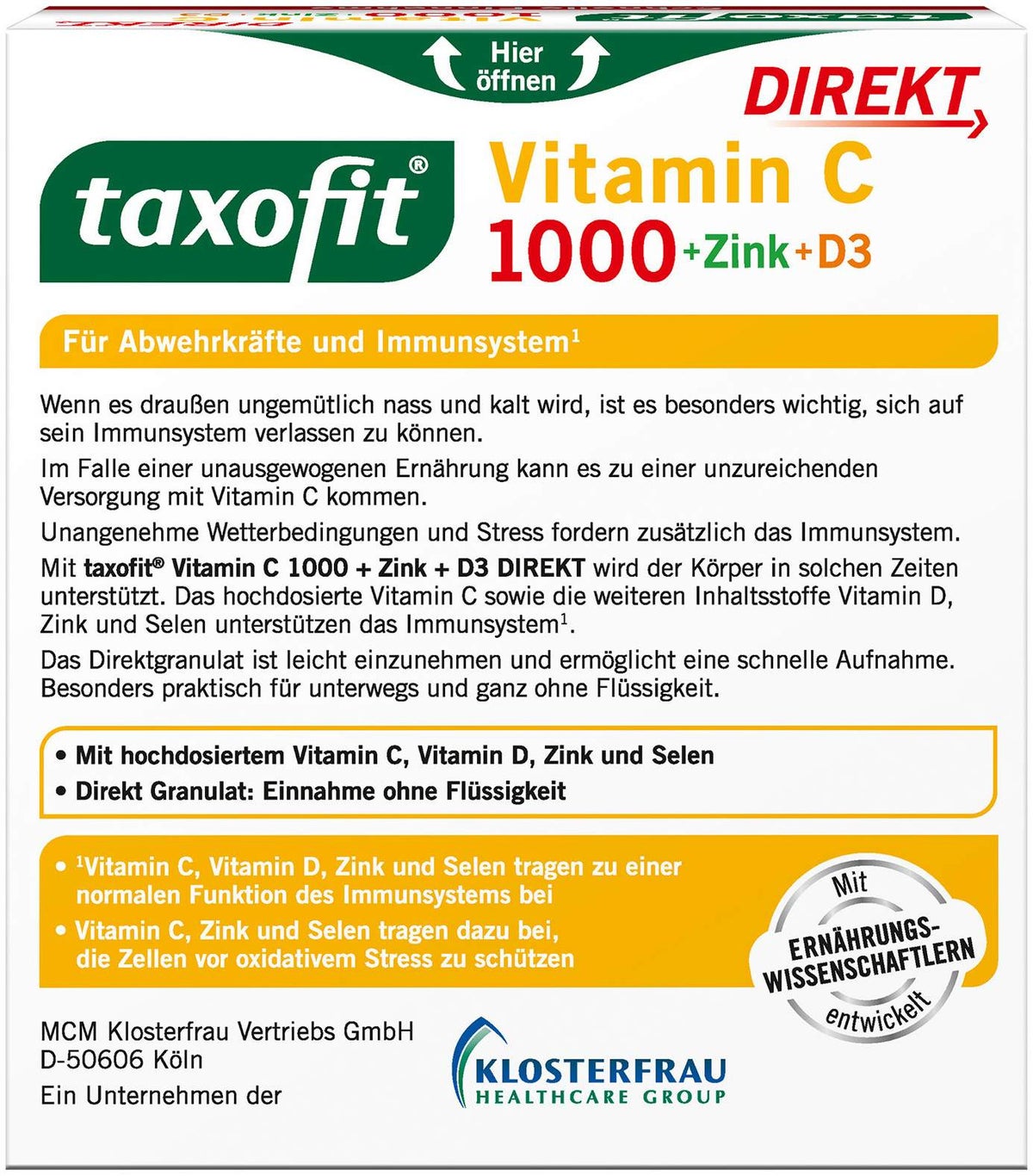 Taxofit Vitamin C 1000 direkt Granulat 20 Beutel
