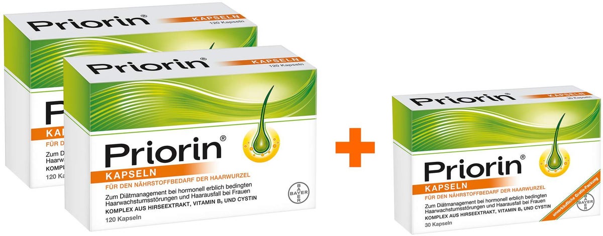 Priorin Vorteilsset 2 x 120 Kapseln + gratis 30 Kapseln