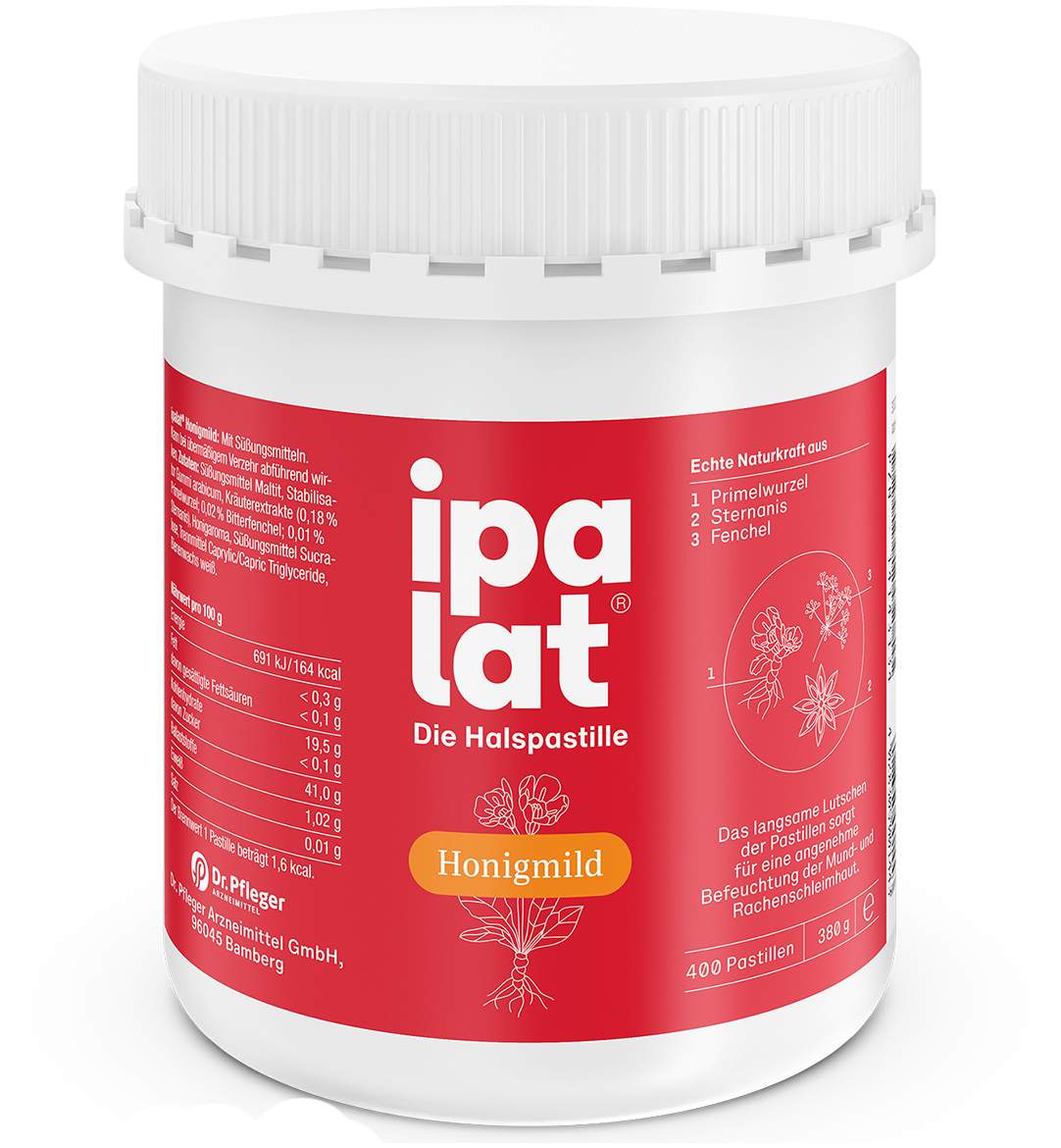 Ipalat Halspastillen Honigmild Ohne Menthol Zuckerfrei 400...