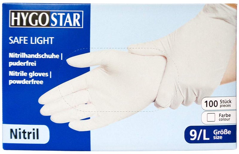 Nitrilhandschuhe Safe Light L weiß, Puderfrei, 100 Stück