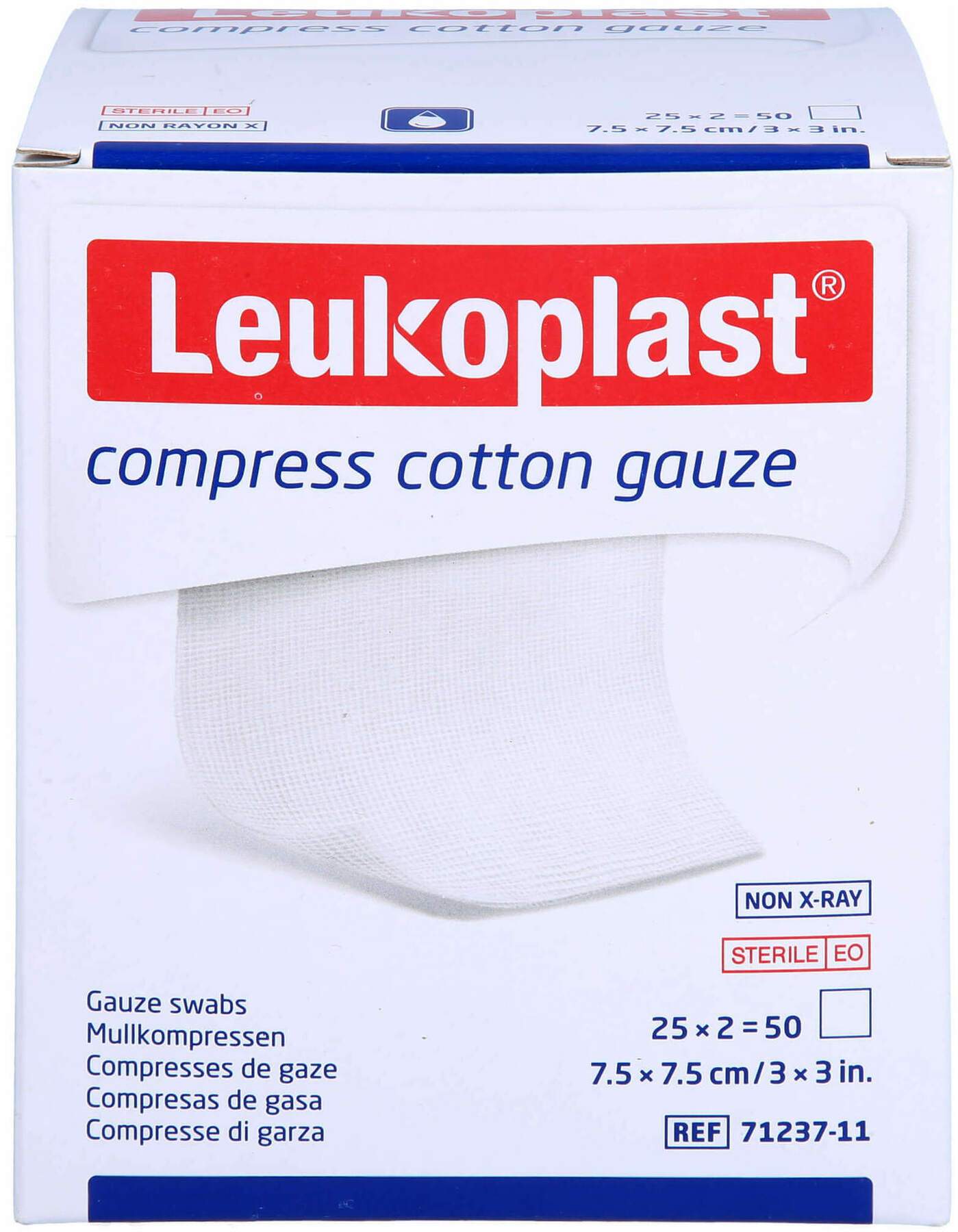 Leukoplast Compress Cotton Gauze 7,5 X 7,5 cm Ste.