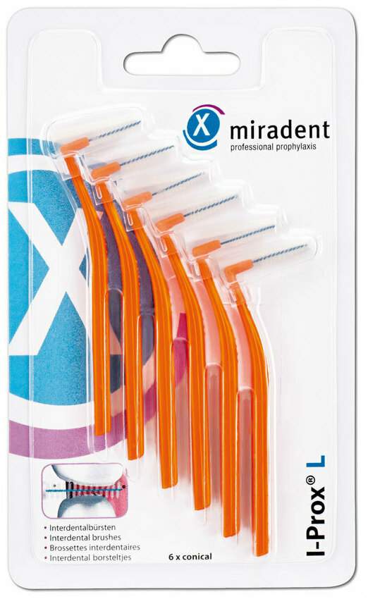 Miradent I-Prox L 6 X 0.8 mm Orange Interdentalbürste