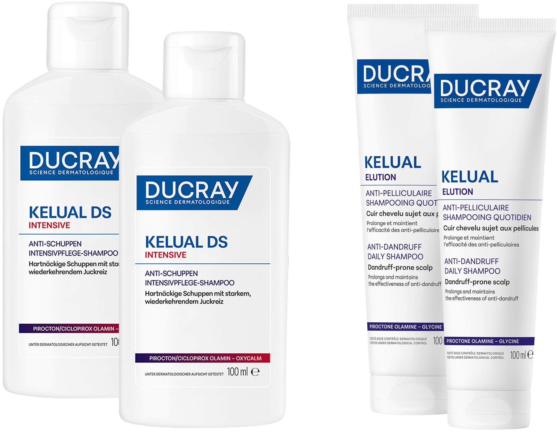 Ducray Kelual DS intensives Anti - Schuppen Shampoo 2 x 100 ml + gratis Elution Shampoo 2 x 100 ml