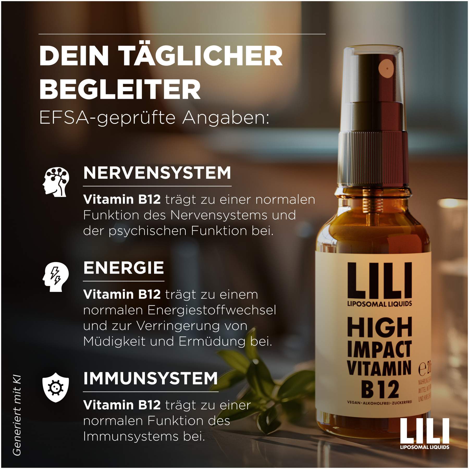 LILI Liposomal Liquids Vitamin B12 500 µg vegan liposomal 20 ml Spray