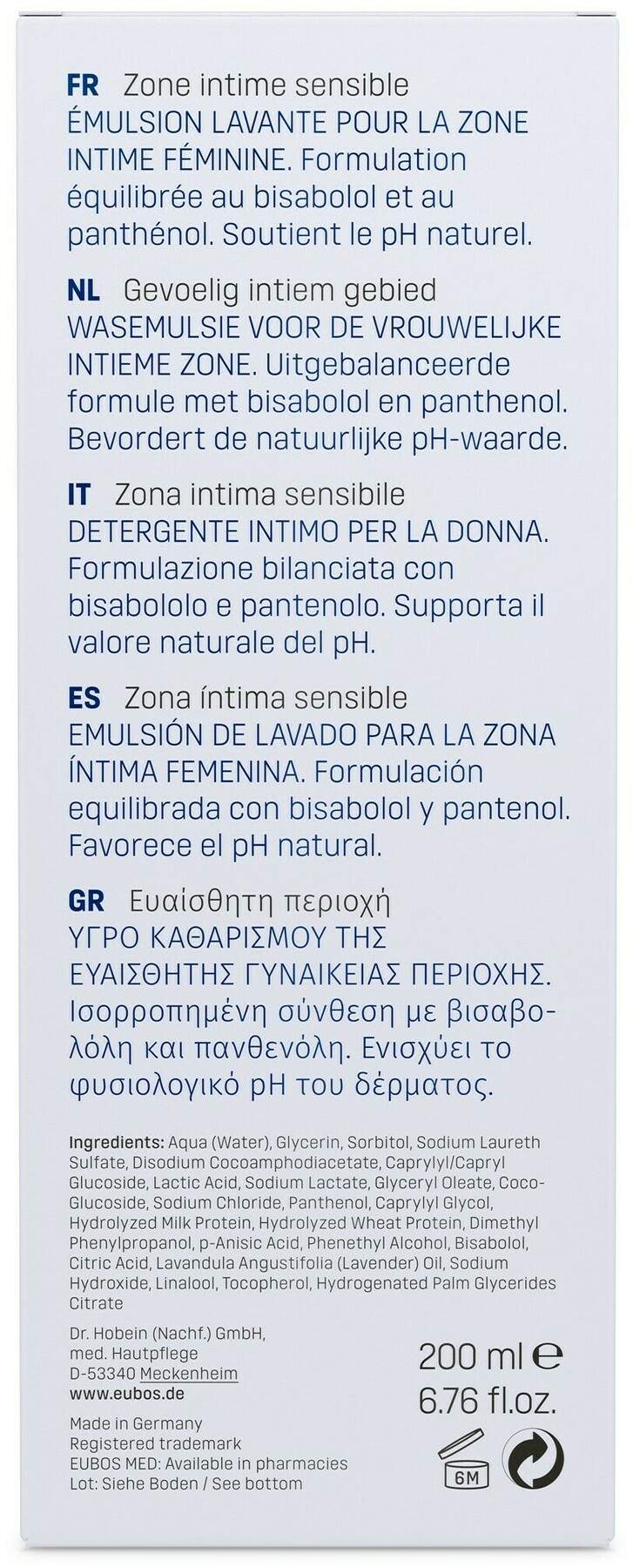 Eubos Intimate Woman Waschemulsion 200 ml