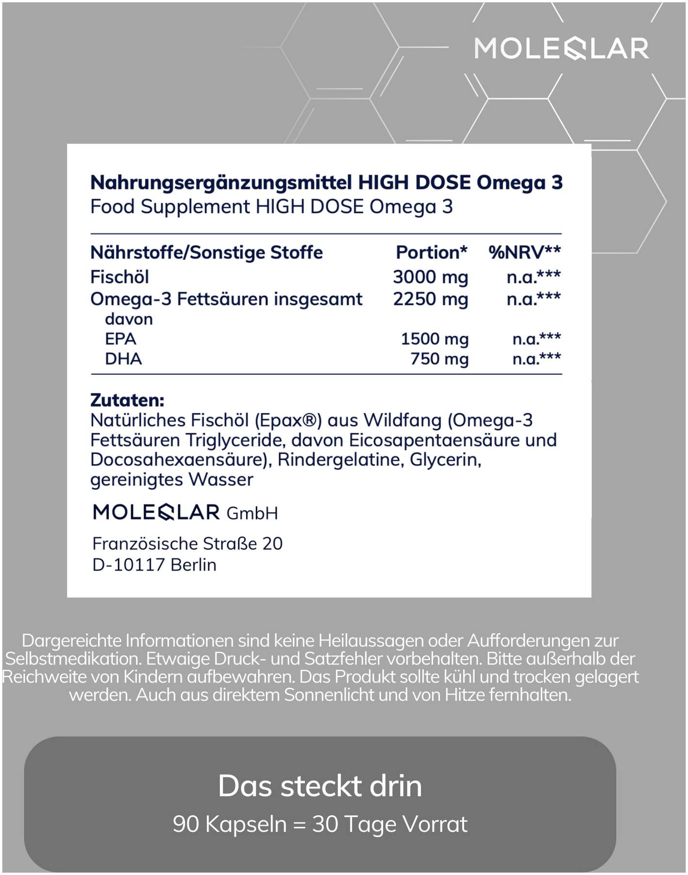 MoleQlar Qmega high Dose Omega-3 90 Kapseln