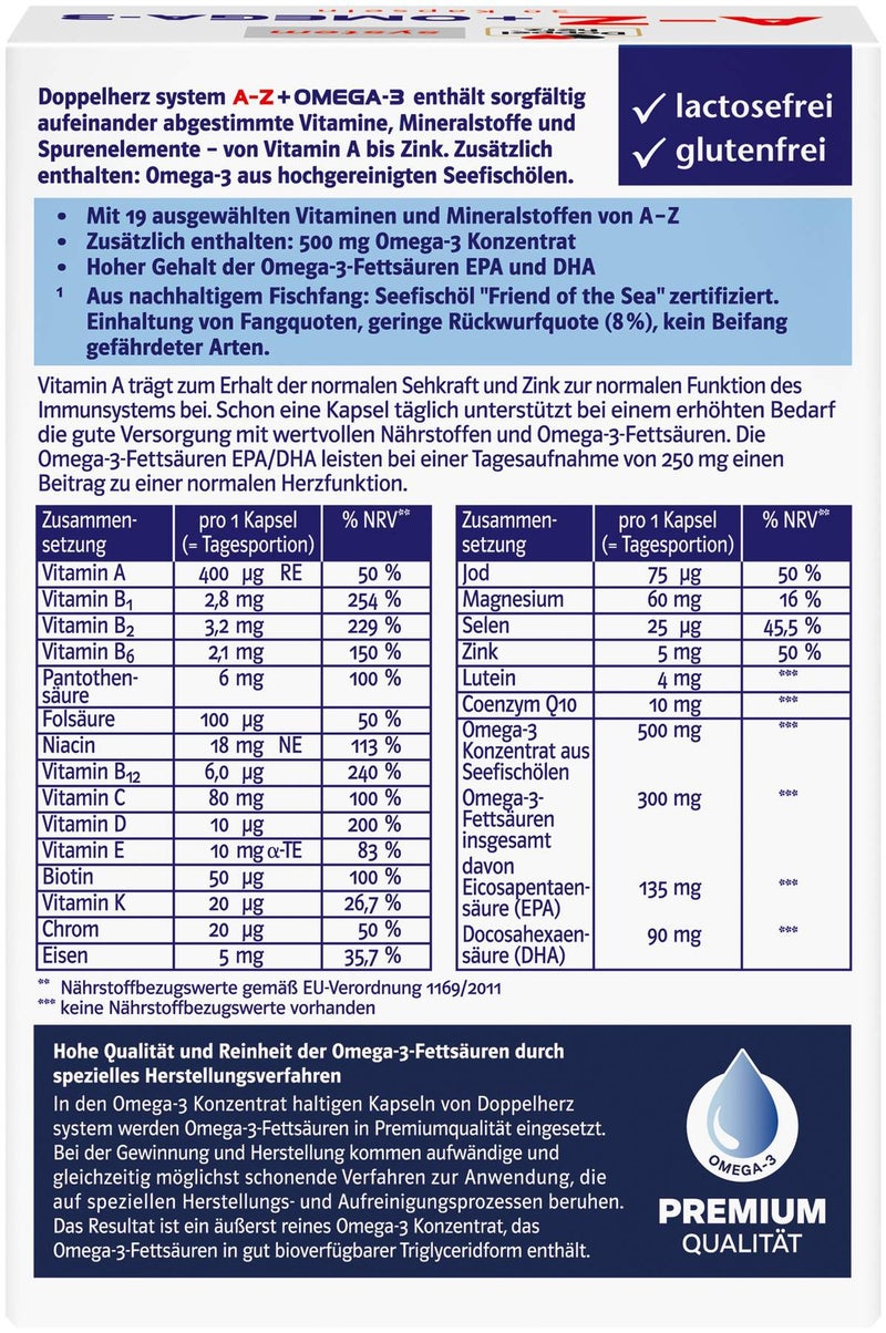 Doppelherz System A-Z + Omega-3 All-In-One 30 Kapseln