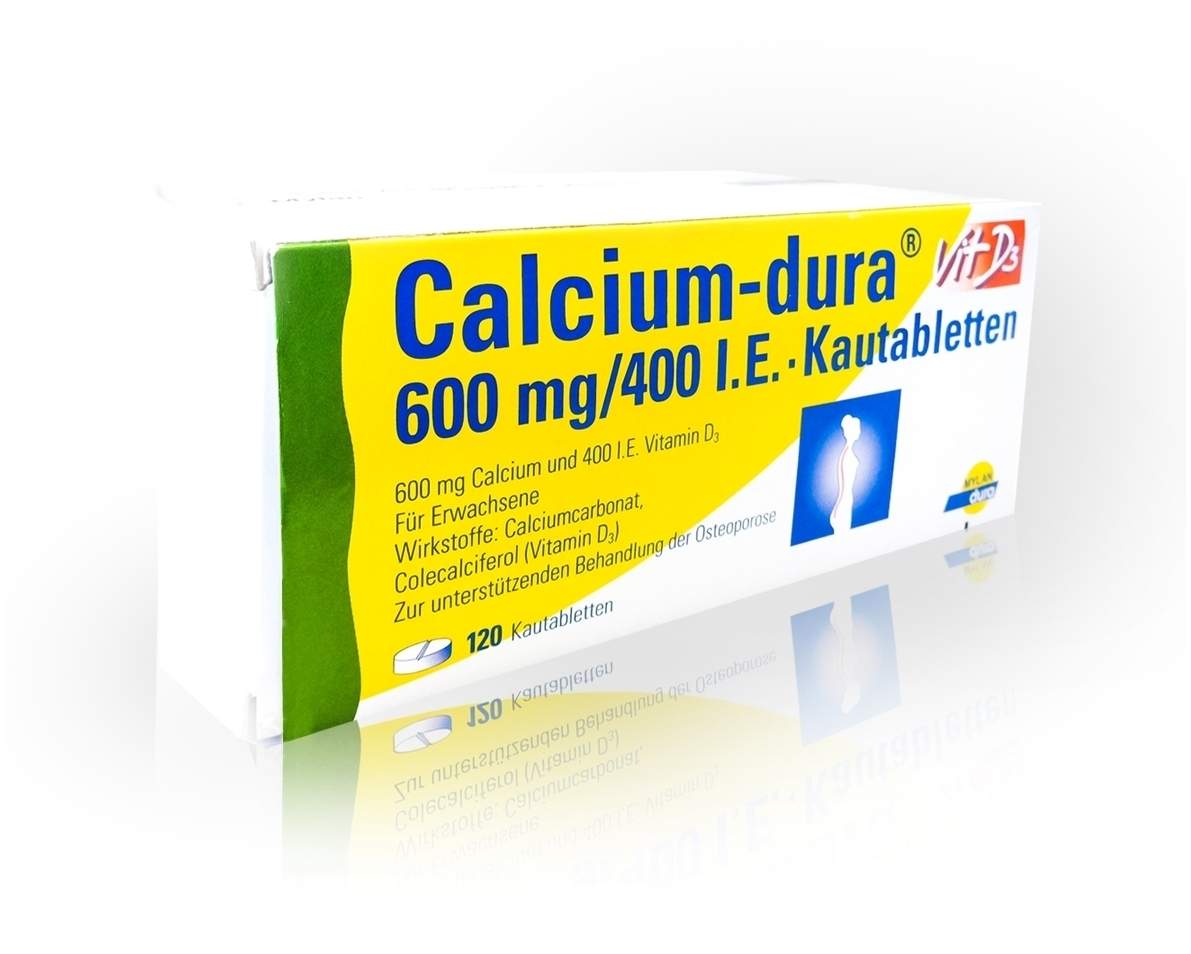 Calcium Dura Vit D3 600 mg - 400 I.E. 120 Kautabletten