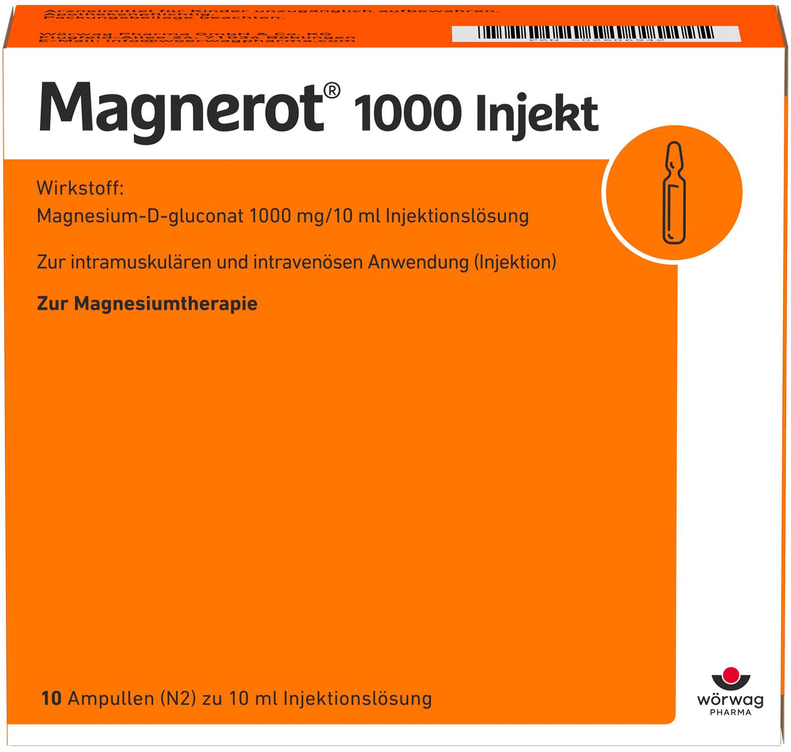 Magnerot 1000 Injekt 10 X 10 ml Ampullen