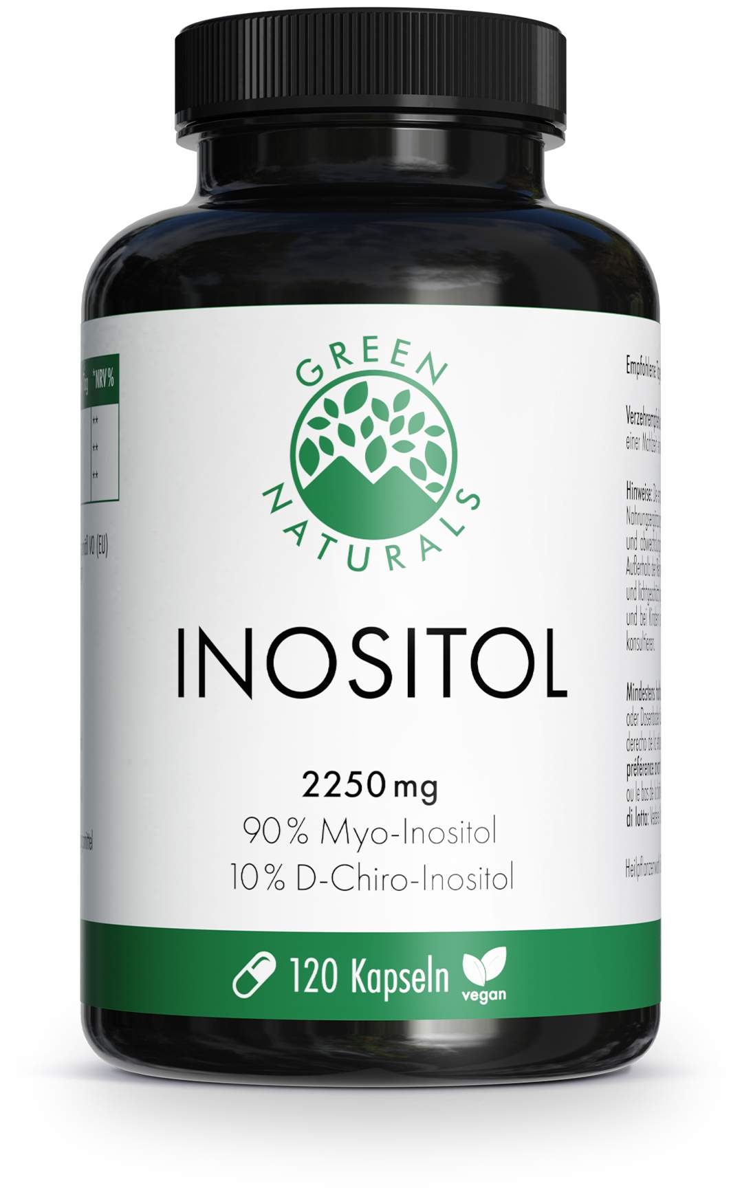 Green Naturals Myo-Inositol 2025 mg und D-Chiro 225 mg 120 Kapseln