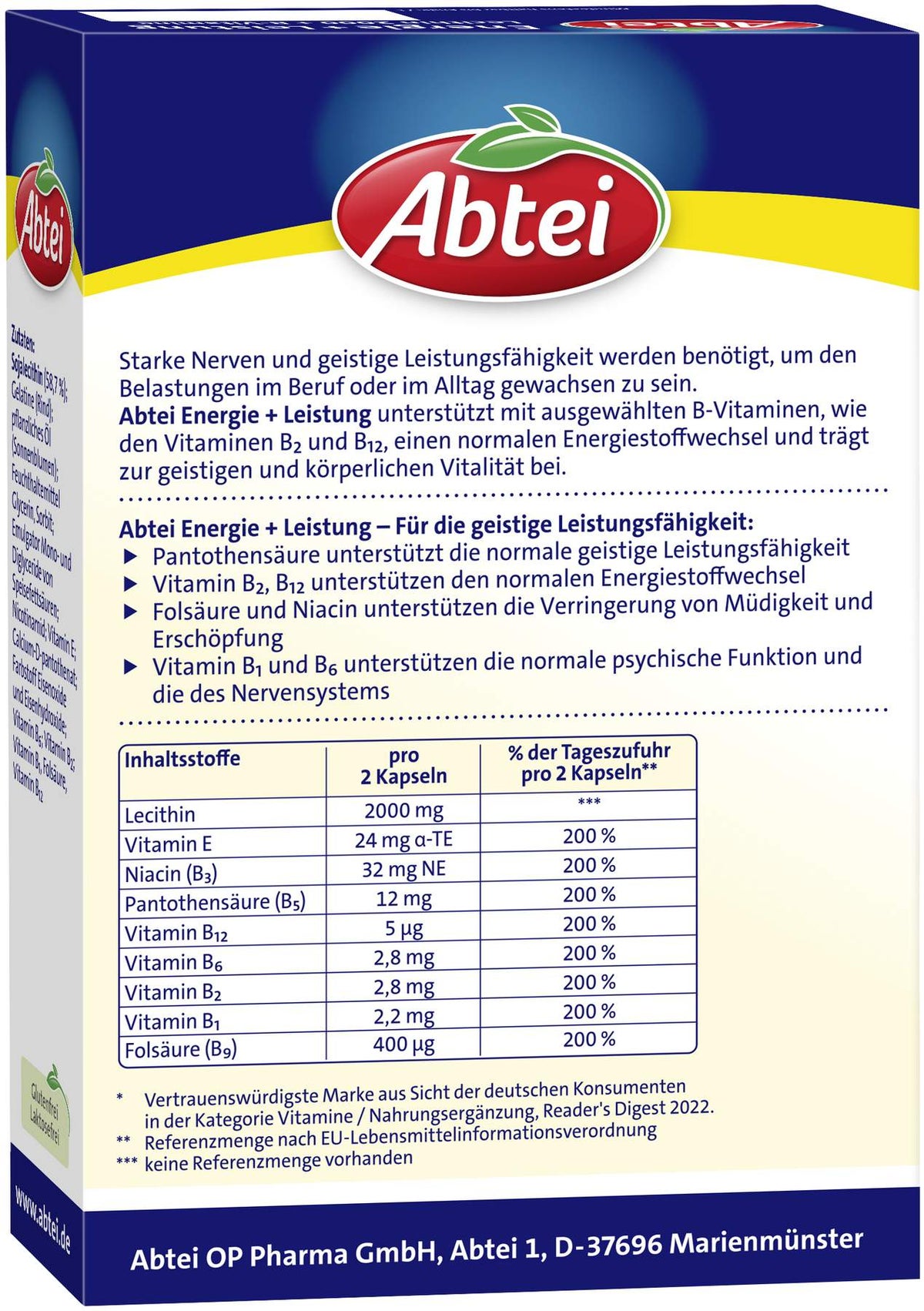 Abtei Energie+leistung 40 Kapseln