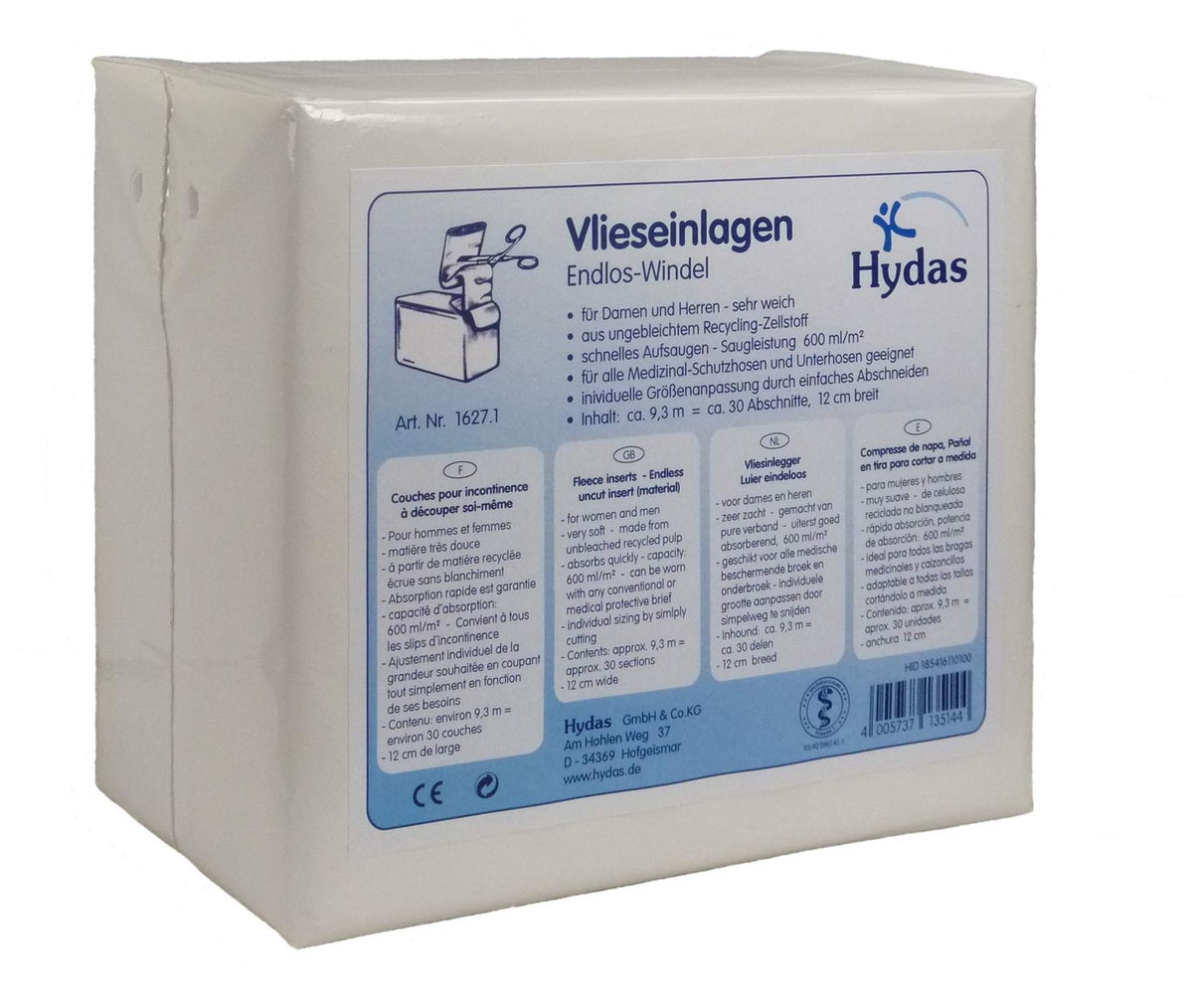 Hydas Endlos Windeln ca. 30 Stück (Vlies-Einlagen)