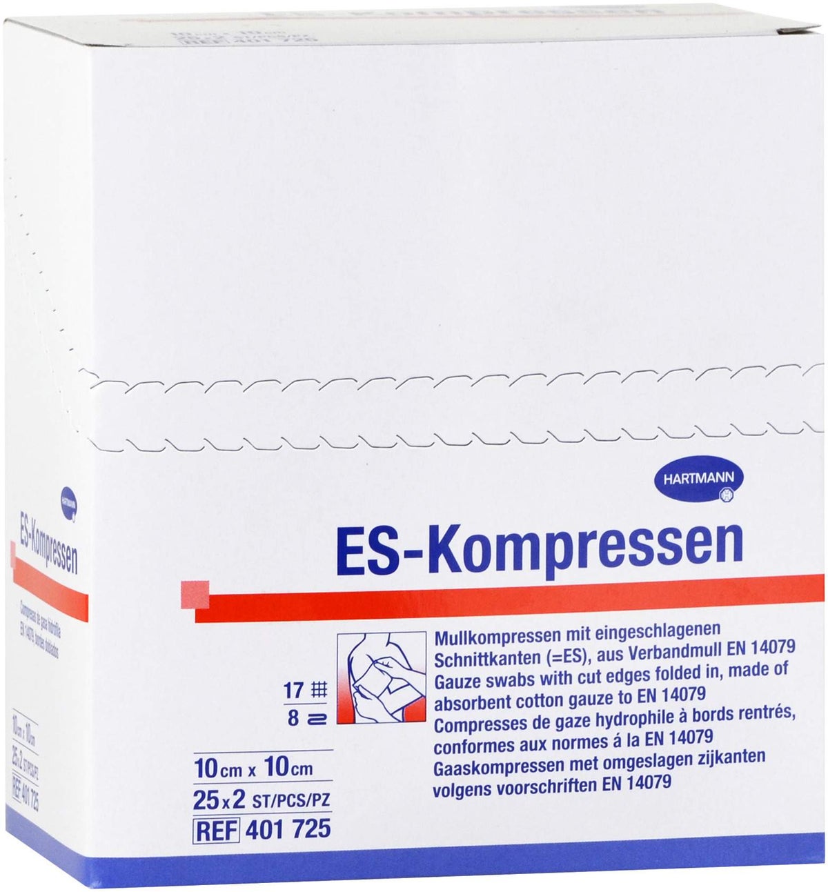 Es-Kompressen Steril 10 X 10 cm 8fach 25 X 2 Kompressen