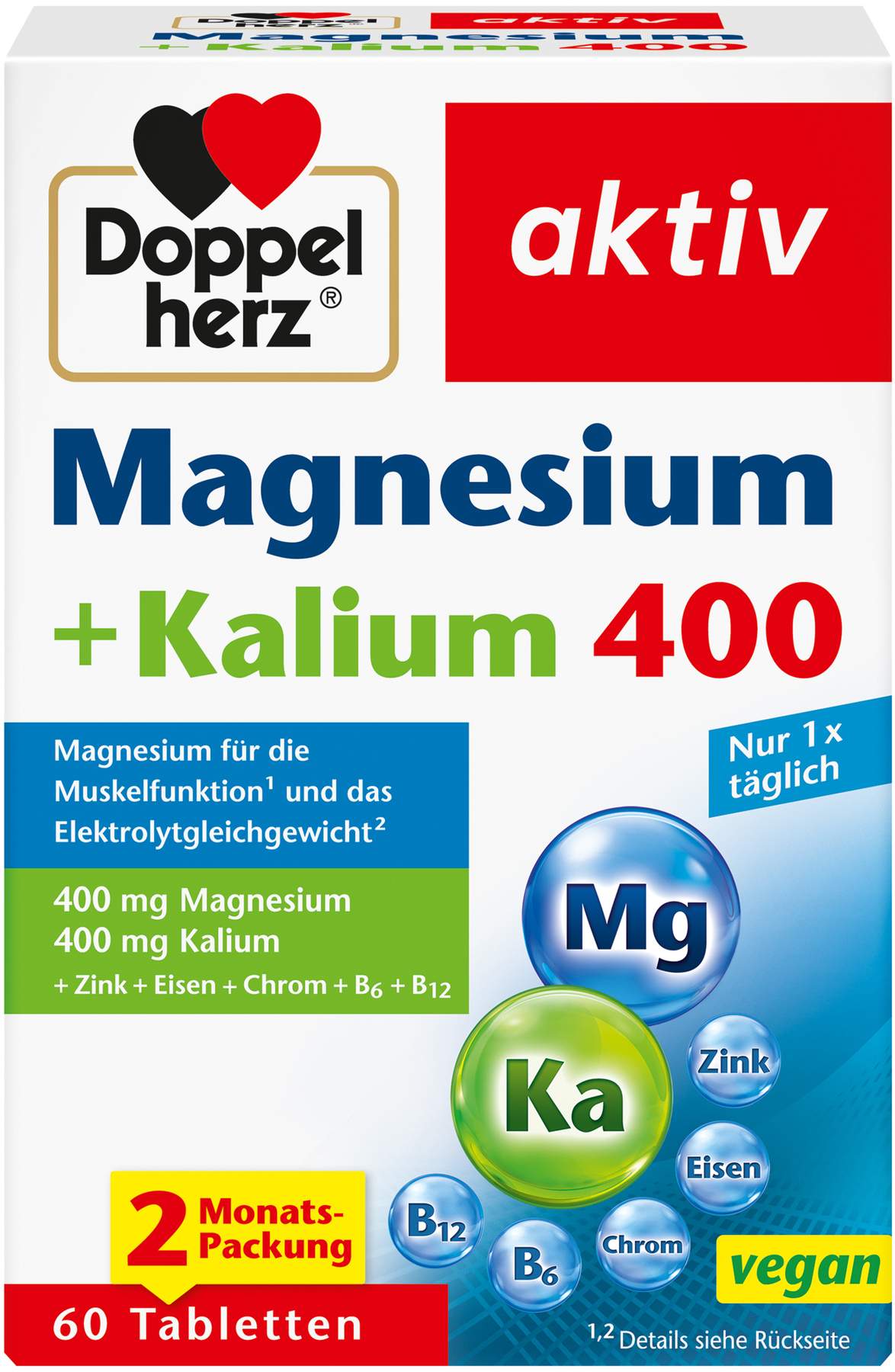 Doppelherz Aktiv Magnesium + Kalium 60 Tabletten