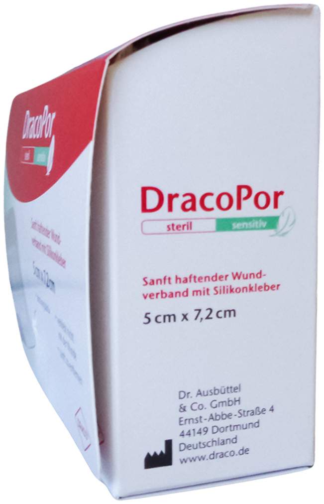 Dracopor Sensitiv 5x7,2 cm Steril M.Silikonkleber
