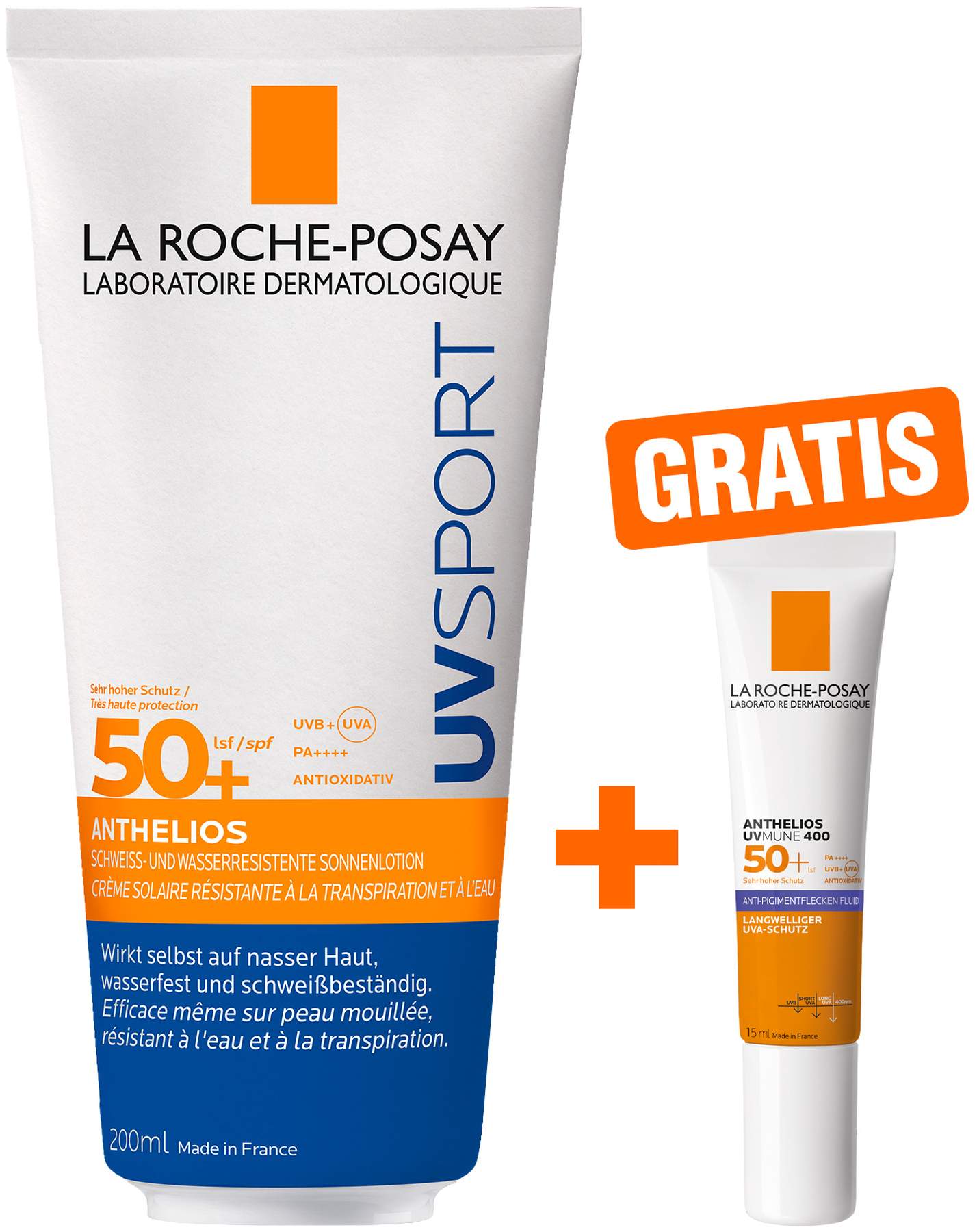 La Roche Posay Anthelios Pro Sport Wet Skin Gel LSF50+ 200 ml + gratis La Roche Posay Anthelios Anti-Pigment Fluid 15 ml