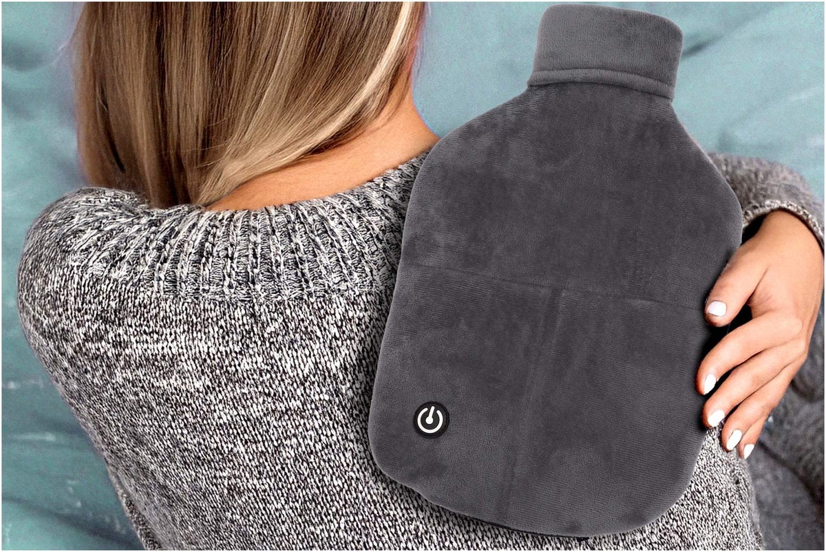 Vital Comfort Vibro-Warm Massage-Wärmflasche Grau 1 Stück
