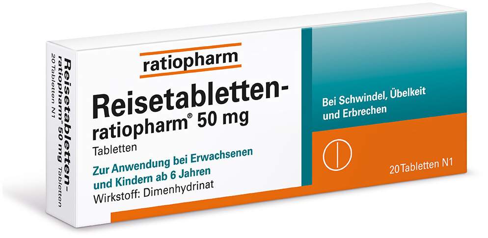 Reisetabletten ratiopharm 50 mg 20 Tabletten