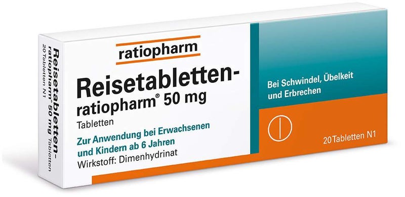 Reisetabletten ratiopharm 50 mg 20 Tabletten