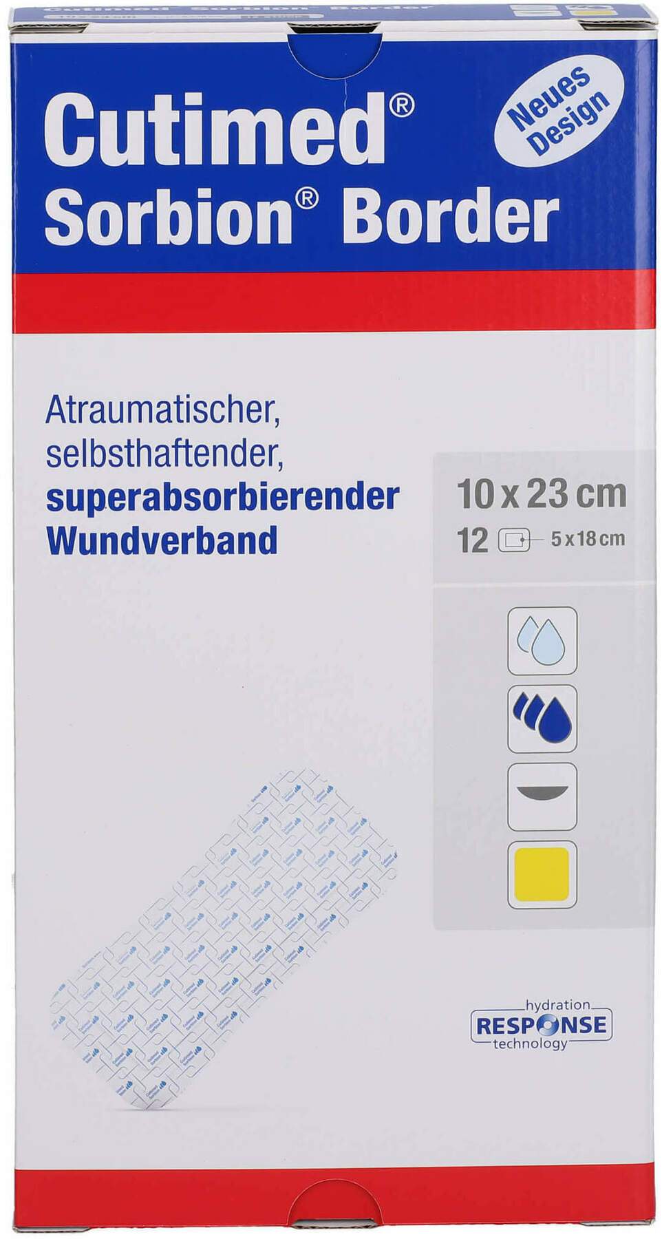 Cutimed Sorbion Border Wundauflage 10x23 cm Steril