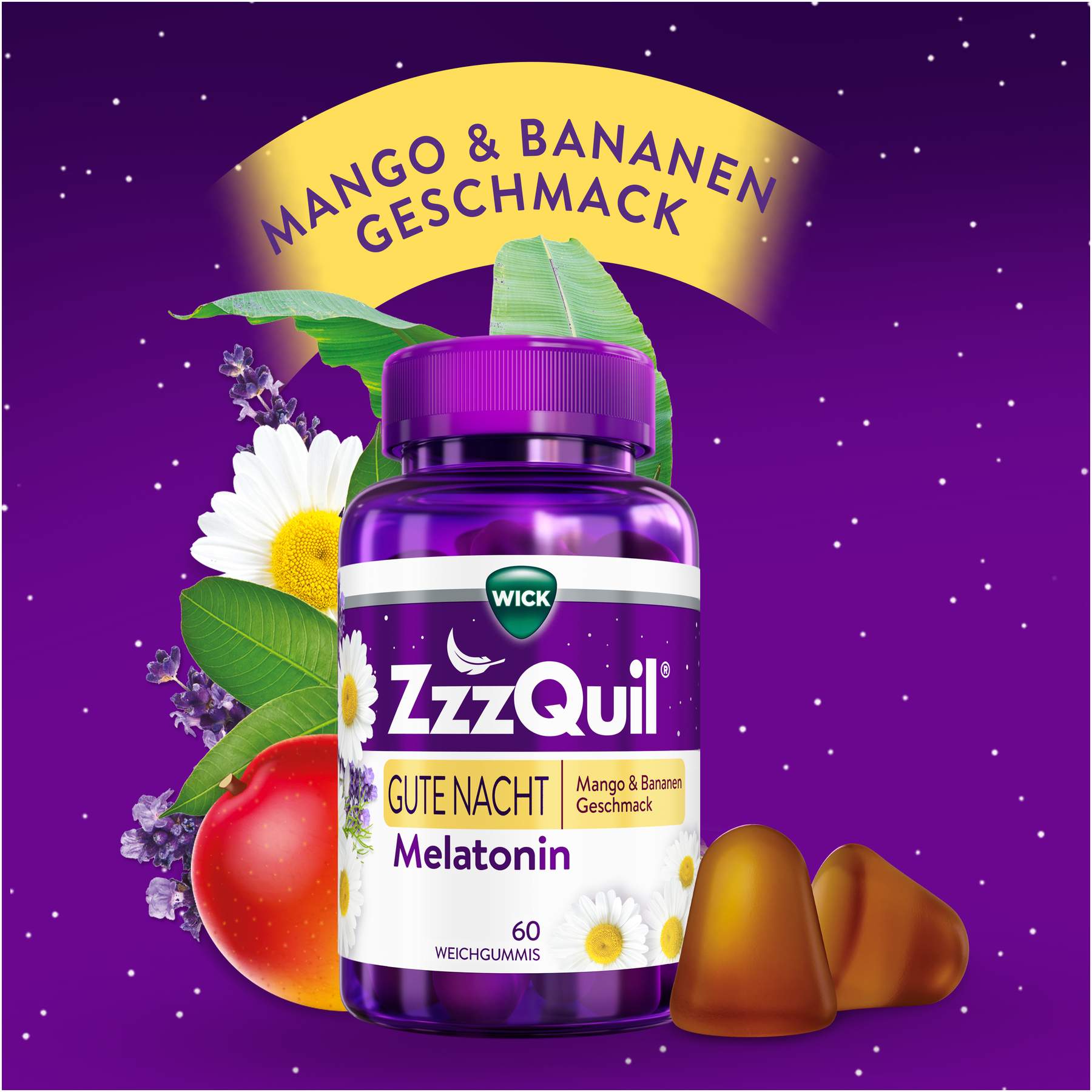 Wick ZzzQuil Gute Nacht Mango & Banane 60 Weichgummis