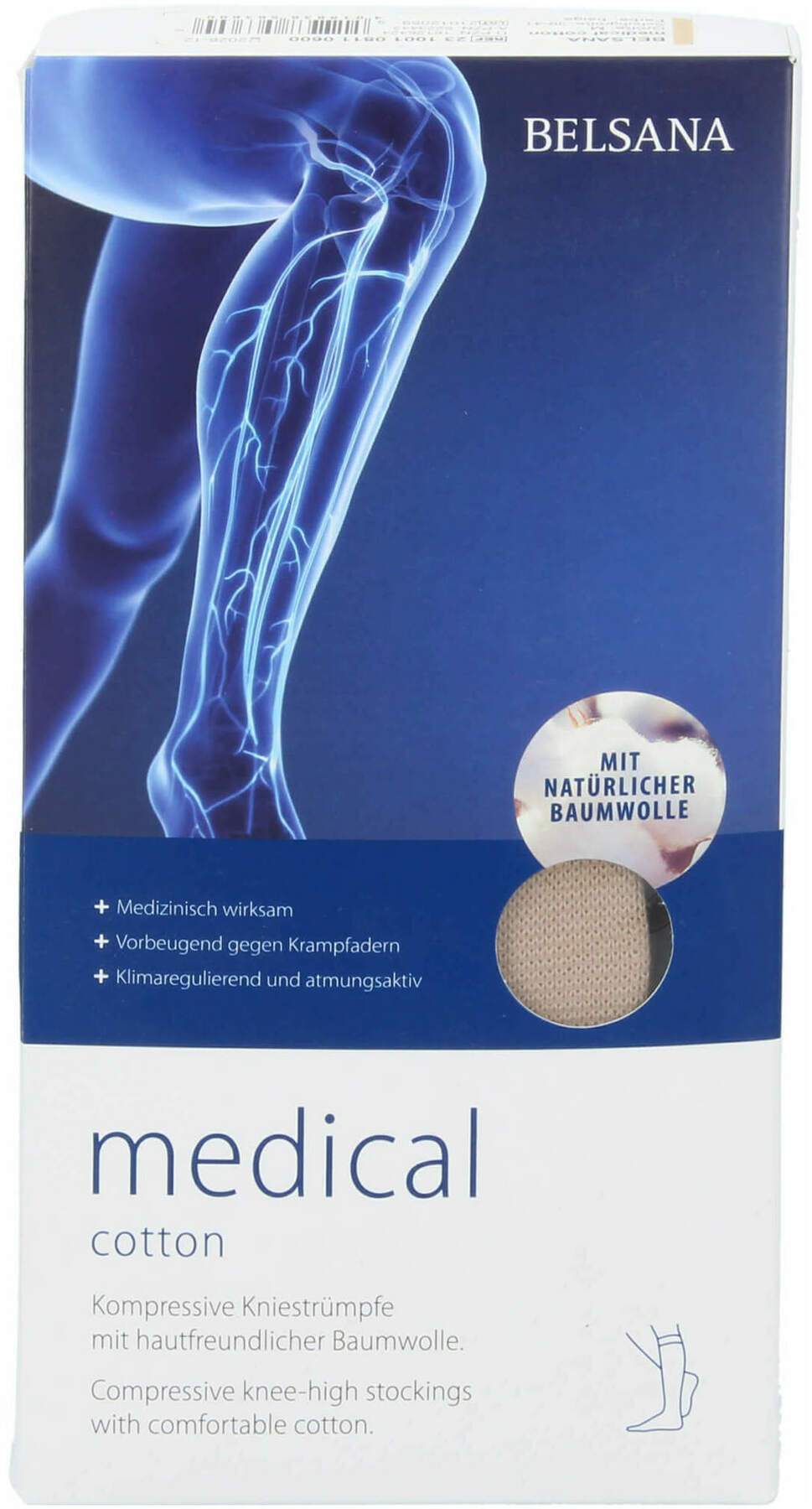 Belsana Med Cotton Ad Gr.M Gr.42 - 44 Beige 2 Stück